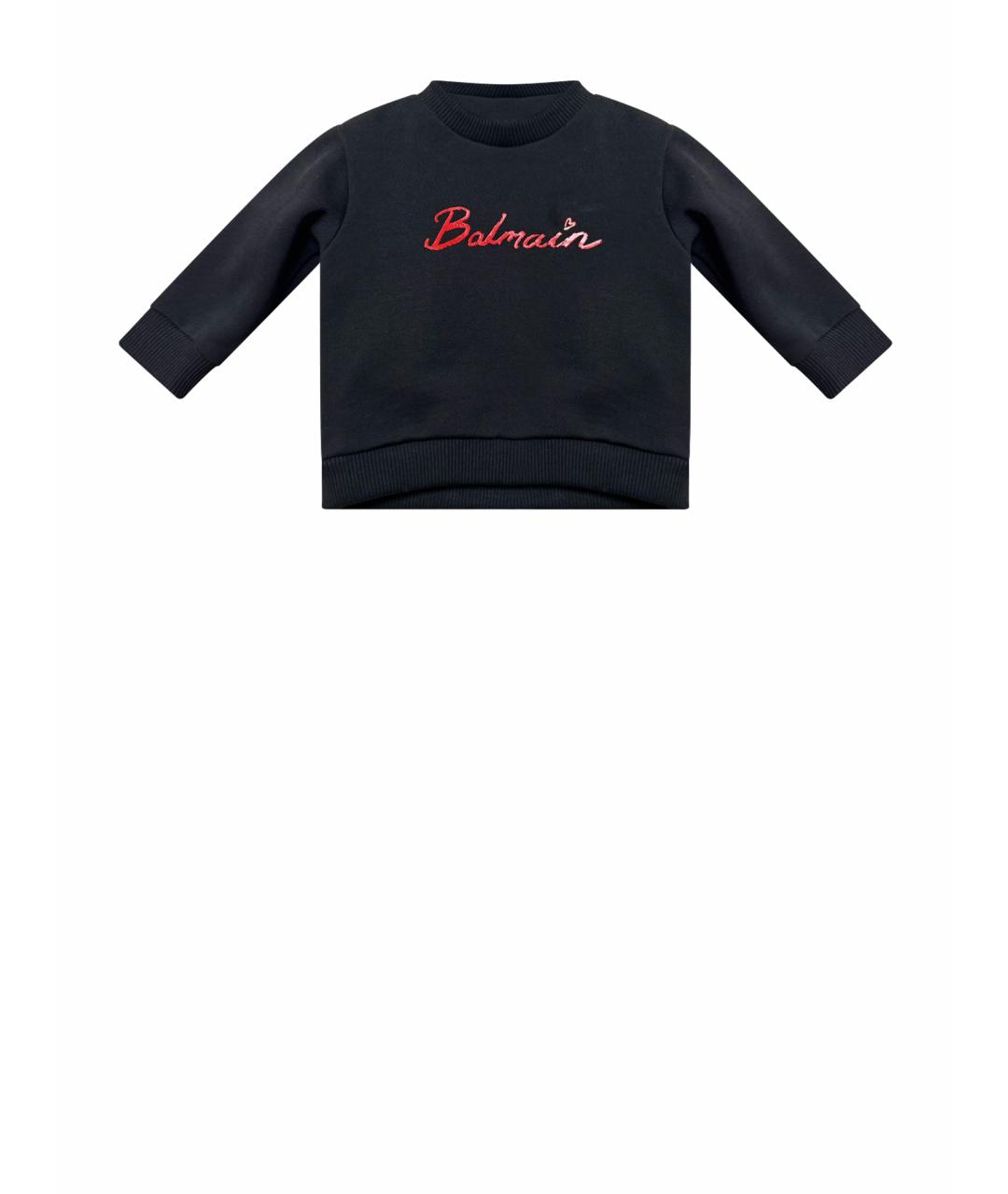 BALMAIN Черный хлопковый футболка / топ, фото 1