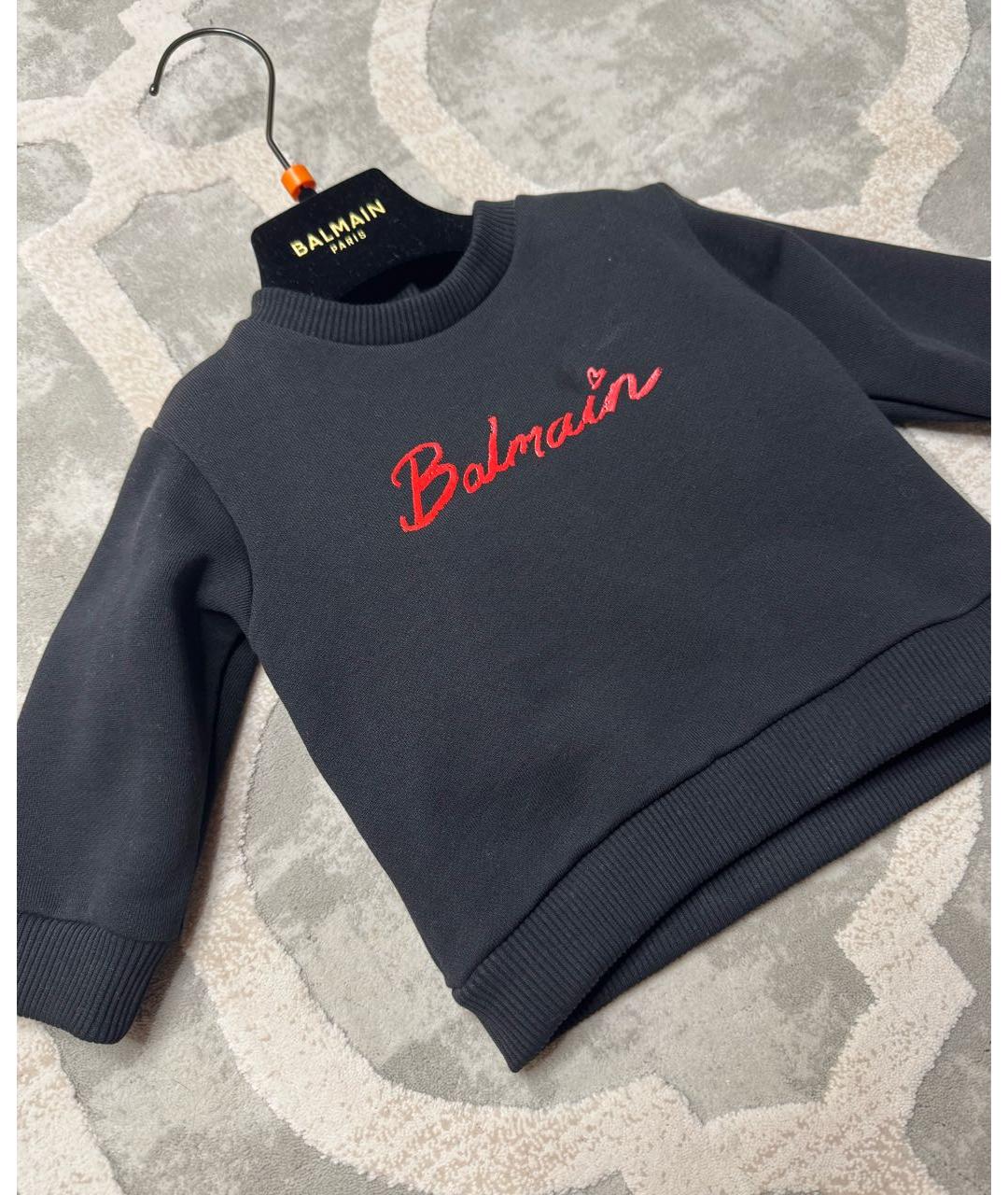 BALMAIN Черный хлопковый футболка / топ, фото 2