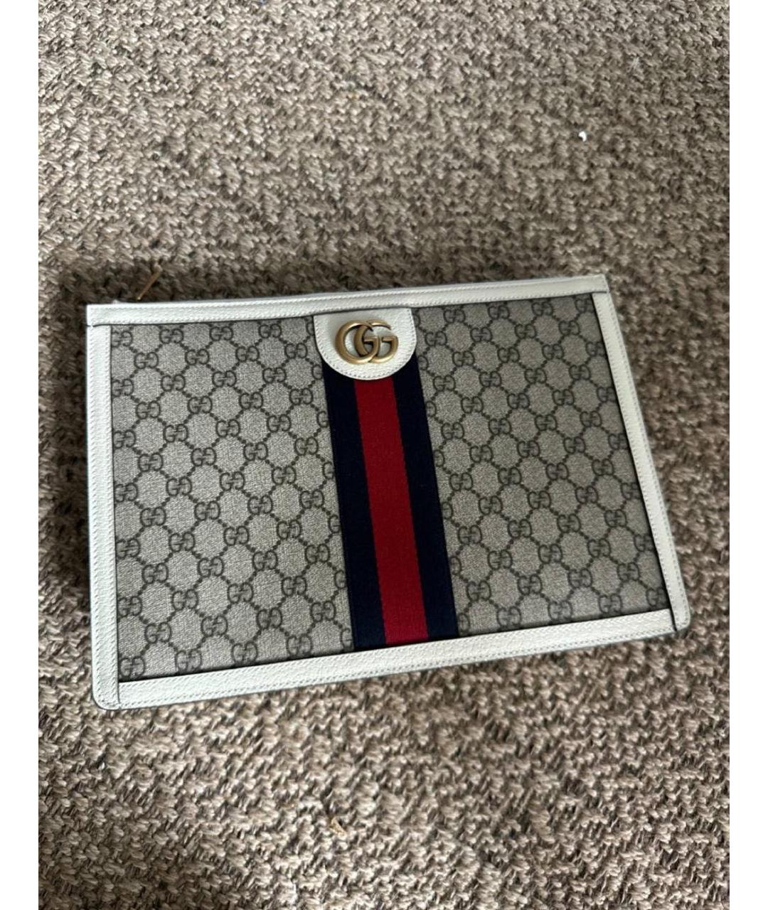 GUCCI Бежевая кожаная папка для документов, фото 5