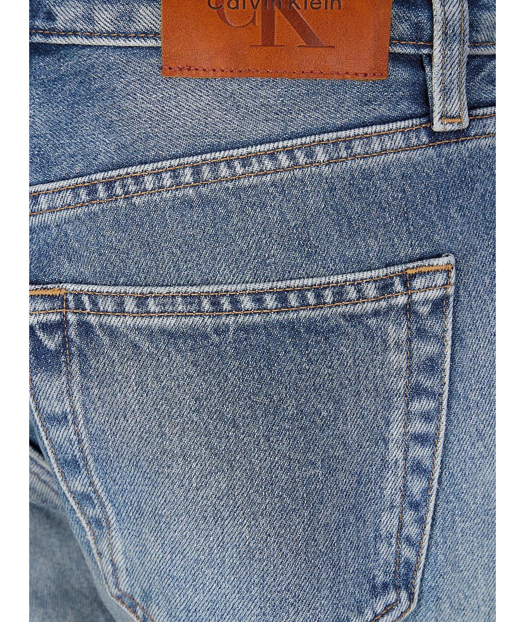 CALVIN KLEIN Синие хлопковые прямые джинсы, фото 3