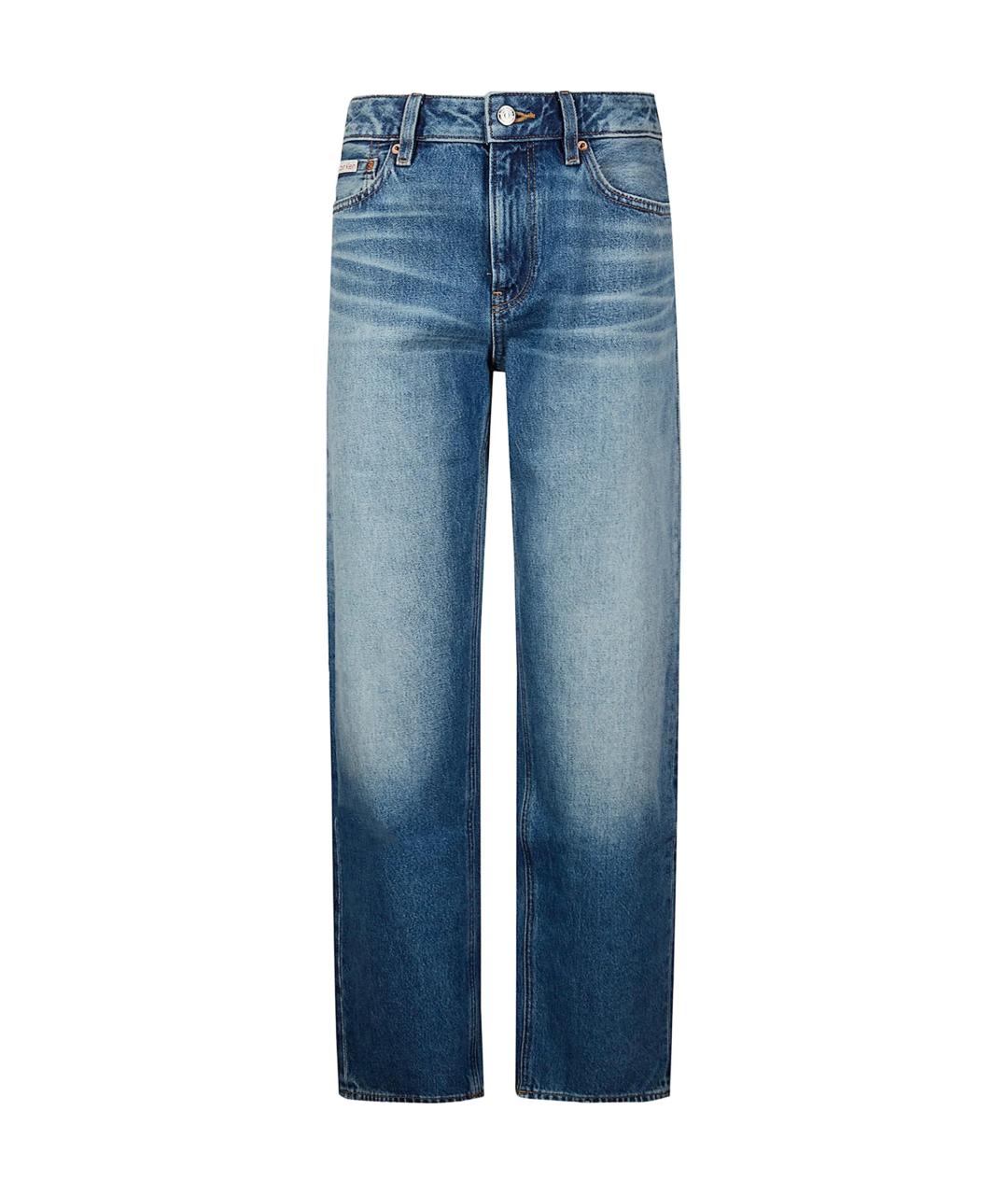 CALVIN KLEIN Синие хлопковые прямые джинсы, фото 1