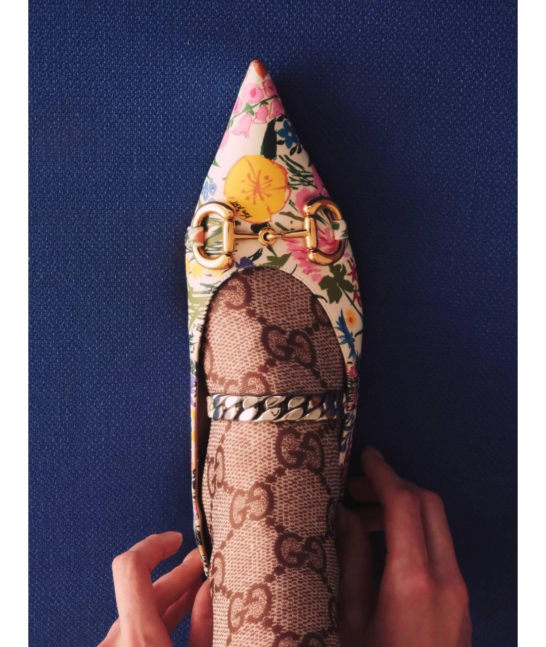 GUCCI Мульти кожаные балетки, фото 5