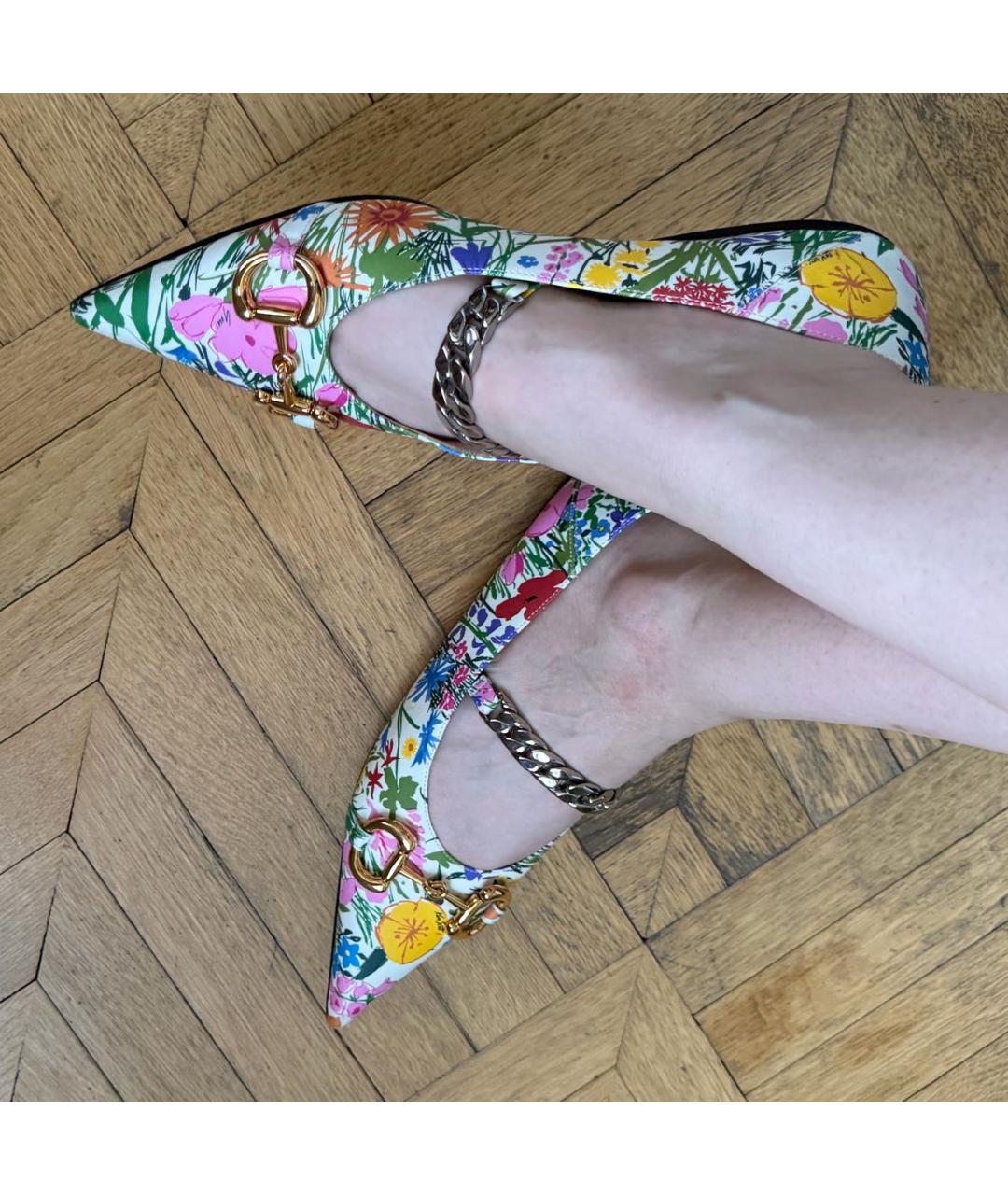 GUCCI Мульти кожаные балетки, фото 6