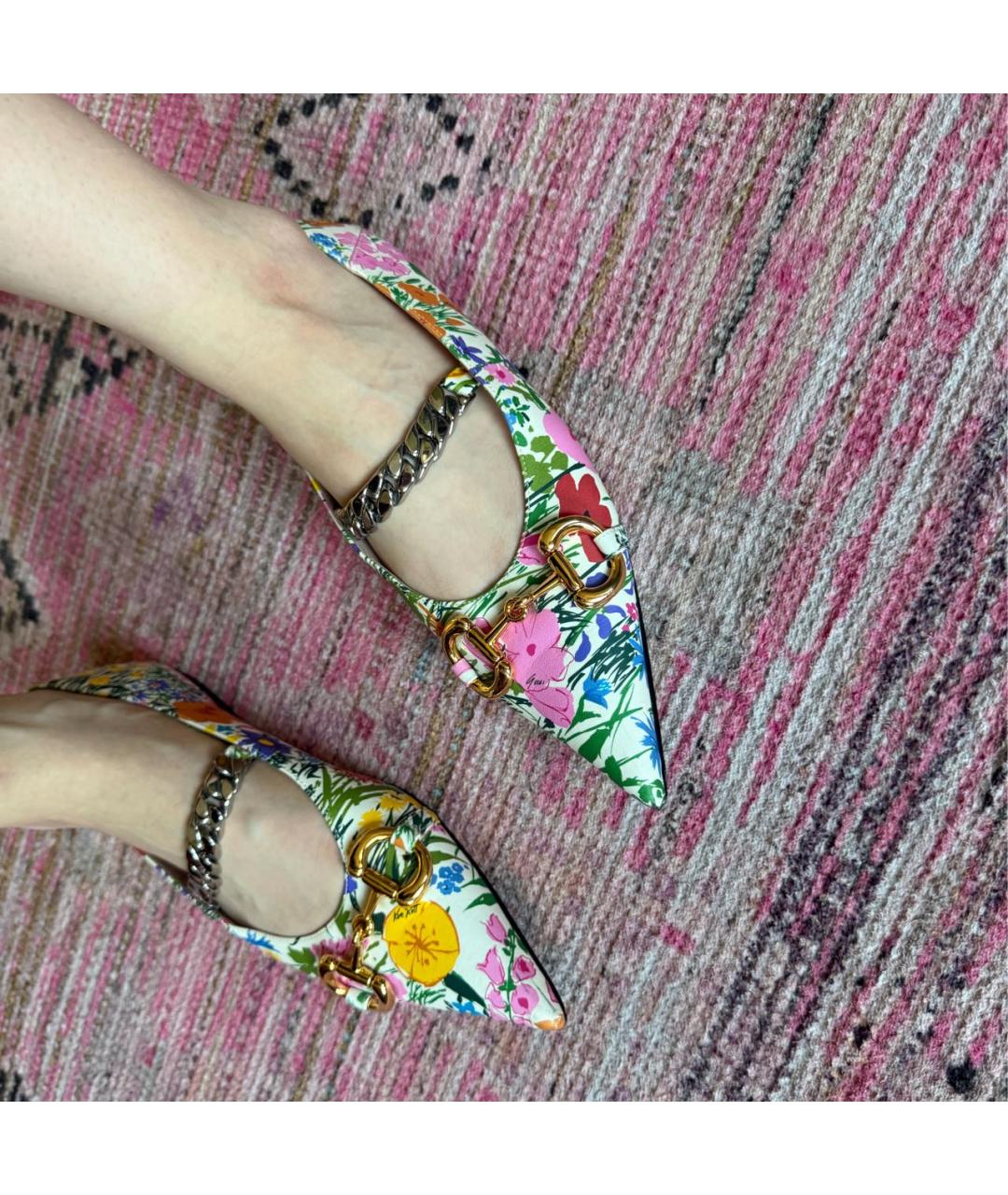 GUCCI Мульти кожаные балетки, фото 7