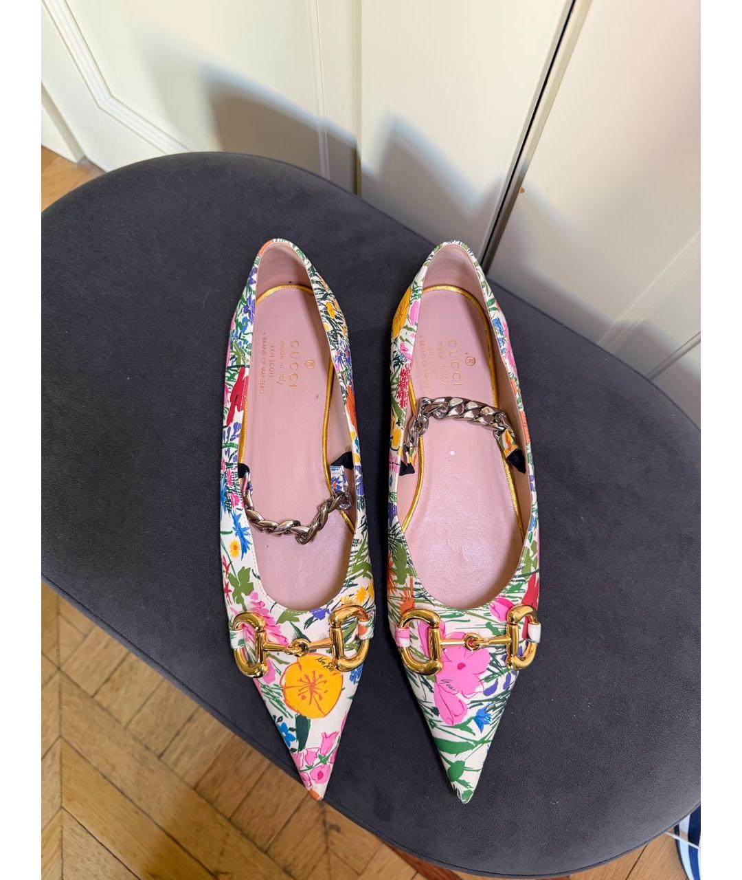 GUCCI Мульти кожаные балетки, фото 3