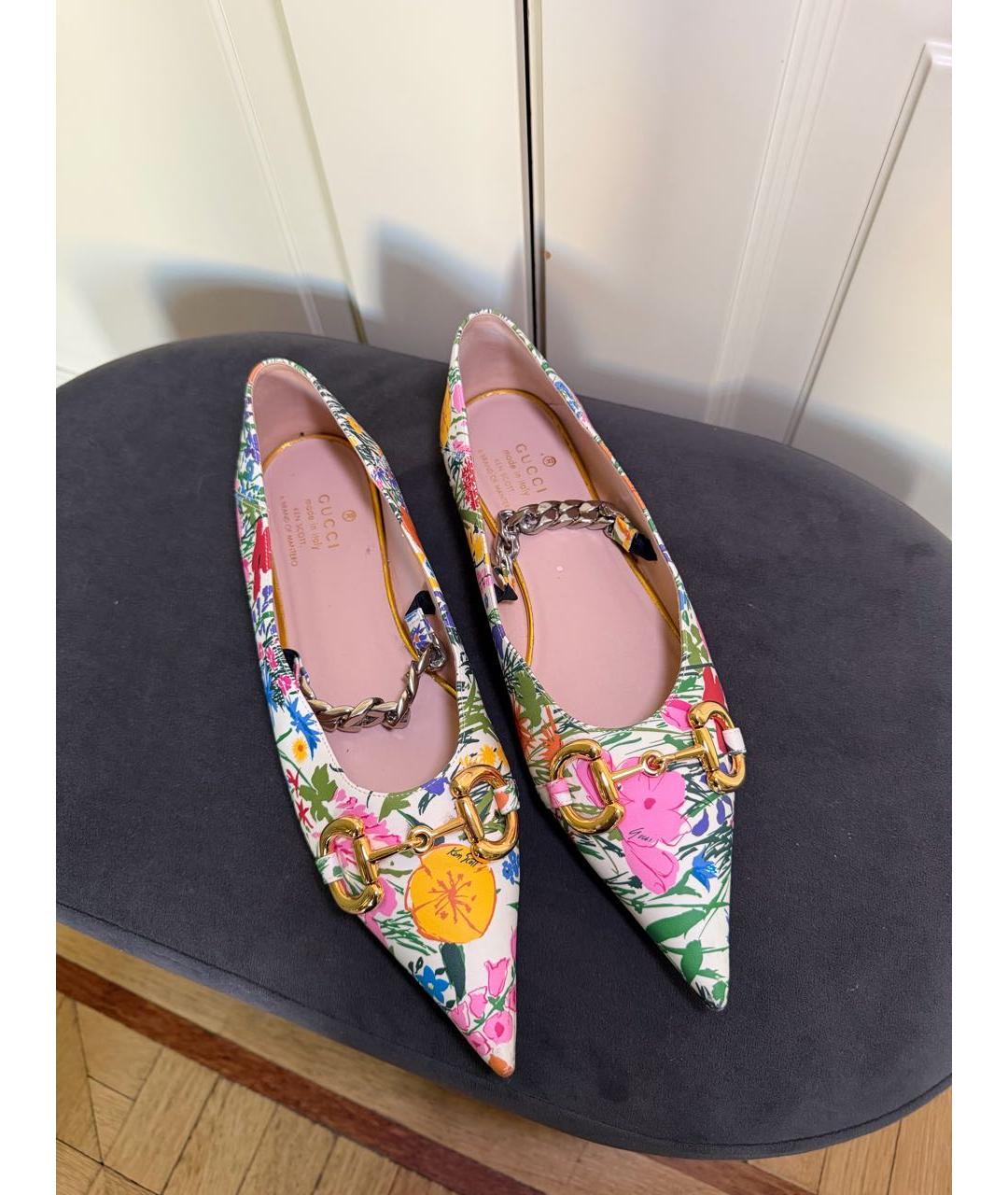GUCCI Мульти кожаные балетки, фото 2