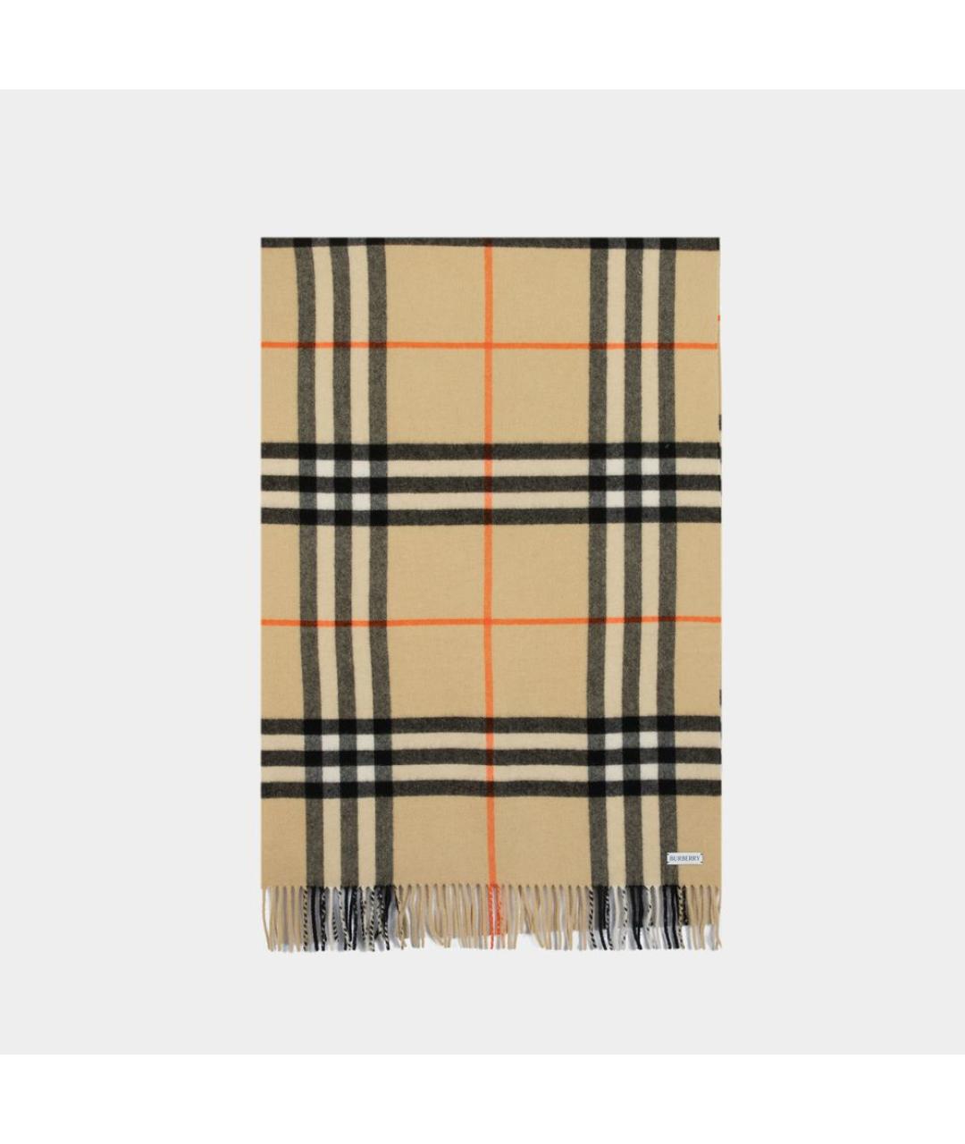 BURBERRY Бежевый кашемировый шарф, фото 3