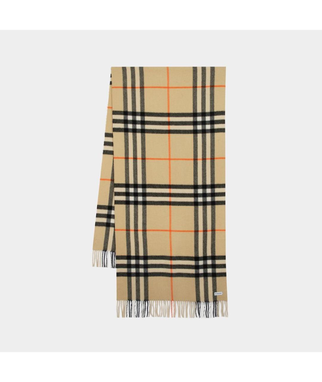 BURBERRY Бежевый кашемировый шарф, фото 2