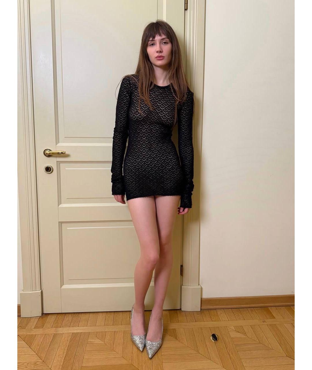 DOLCE&GABBANA Черное хлопковое коктейльное платье, фото 5