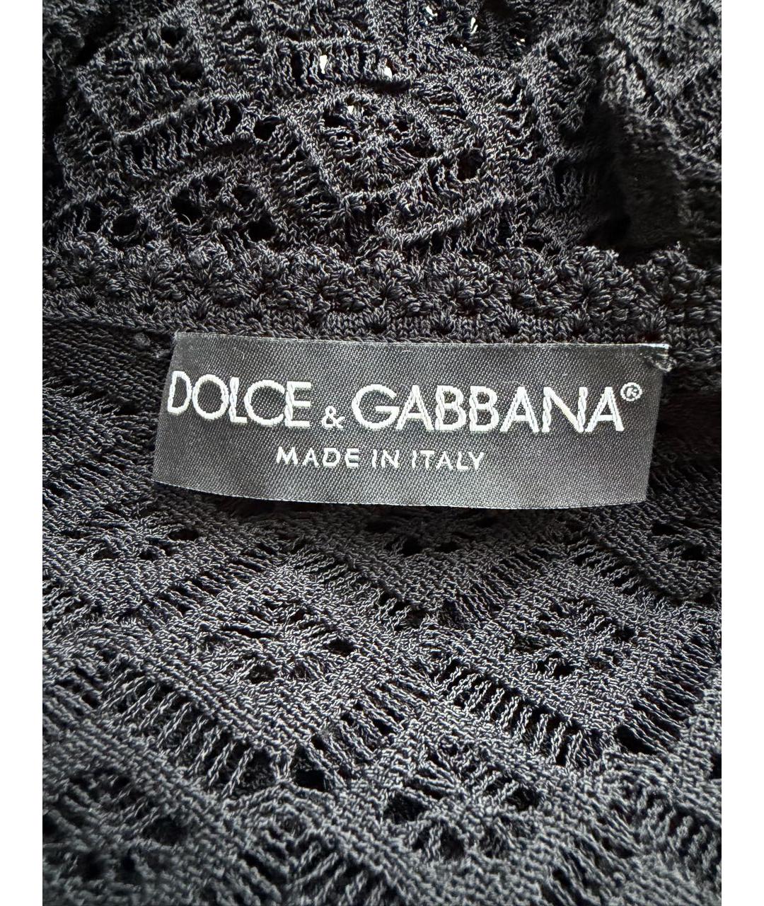 DOLCE&GABBANA Черное хлопковое коктейльное платье, фото 3