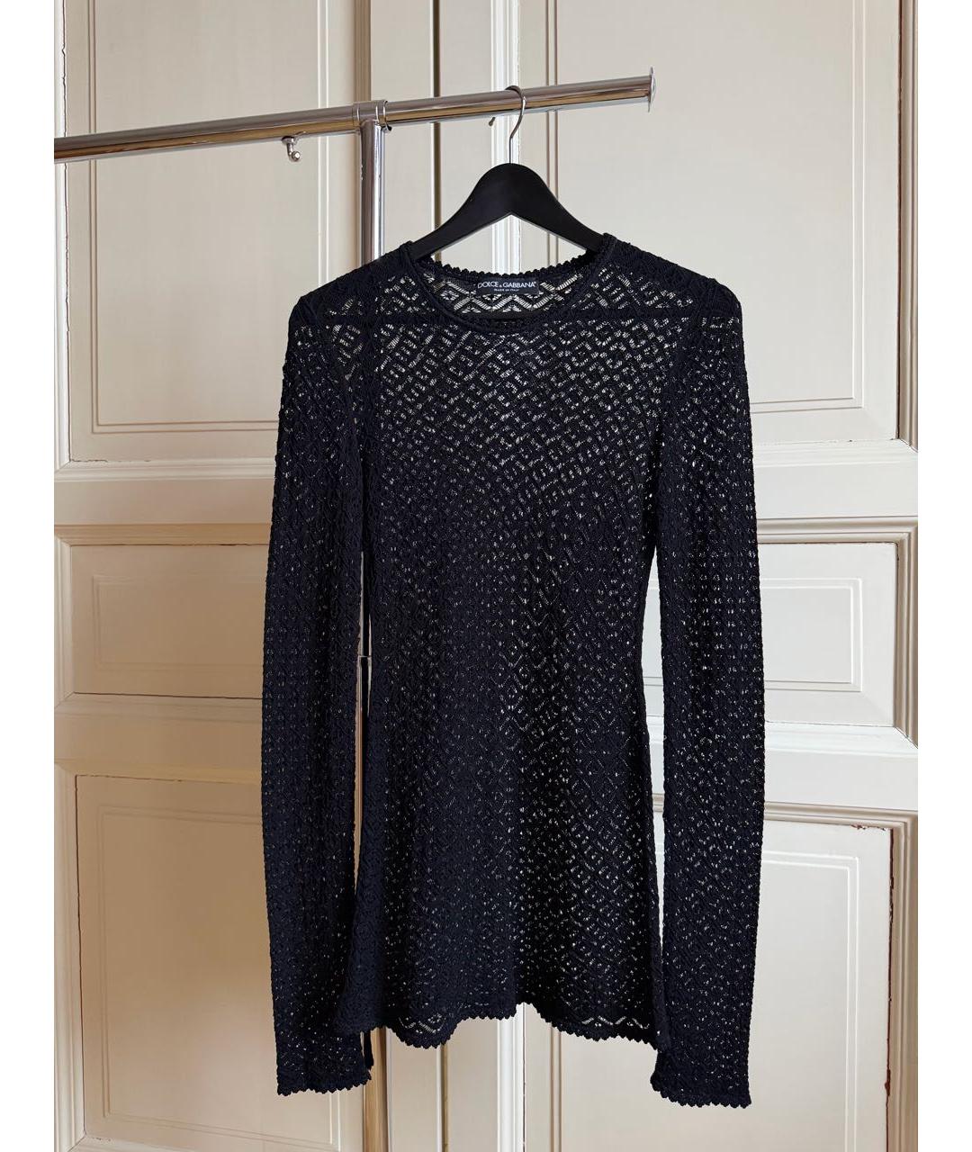DOLCE&GABBANA Черное хлопковое коктейльное платье, фото 8
