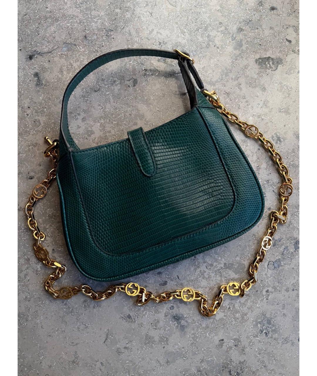 GUCCI Зеленая кожаная сумка с короткими ручками, фото 3