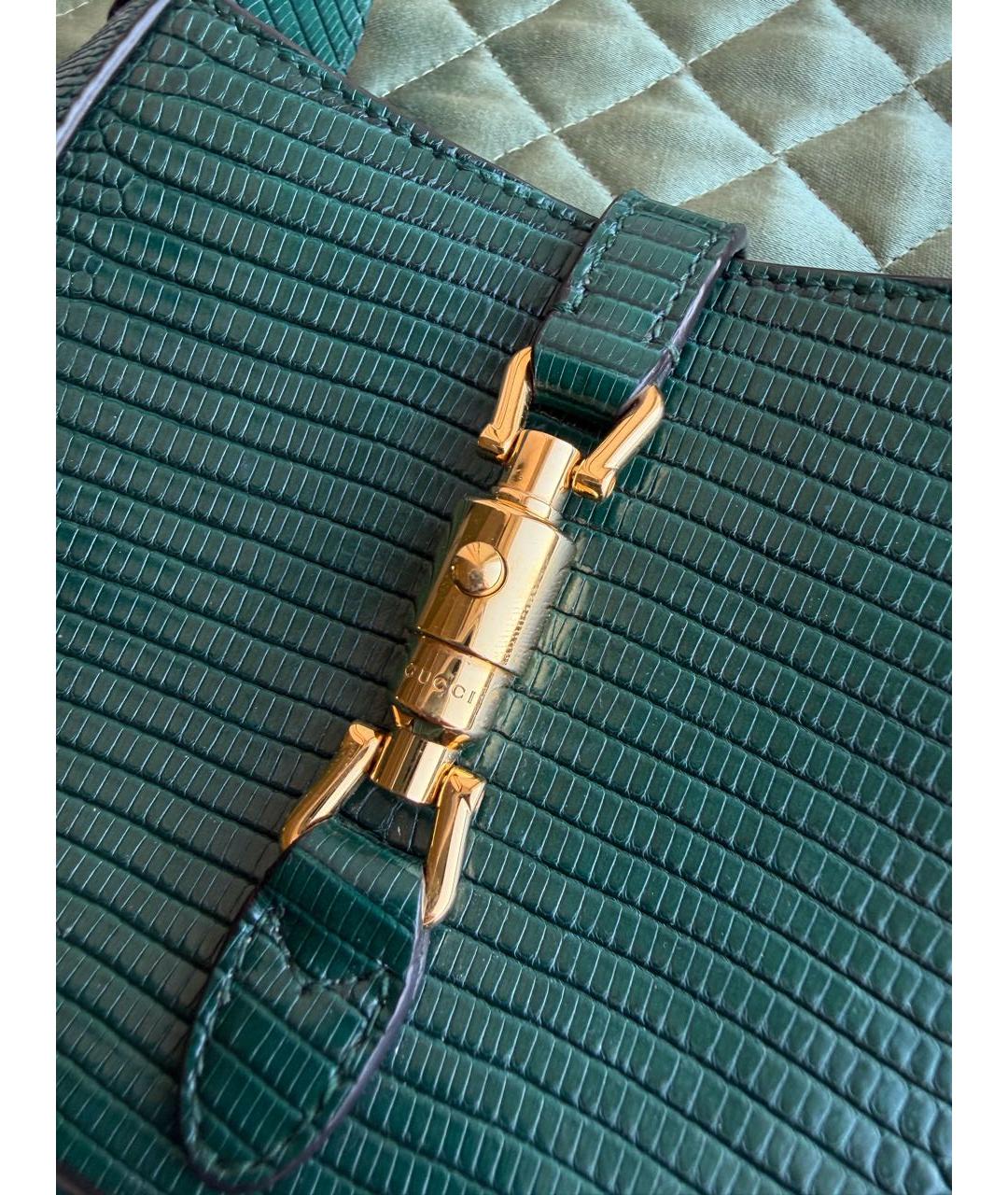 GUCCI Зеленая кожаная сумка с короткими ручками, фото 6