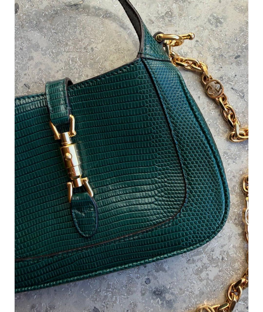 GUCCI Зеленая кожаная сумка с короткими ручками, фото 2