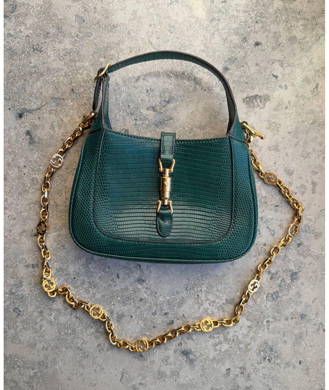 GUCCI Зеленая кожаная сумка с короткими ручками, фото 1