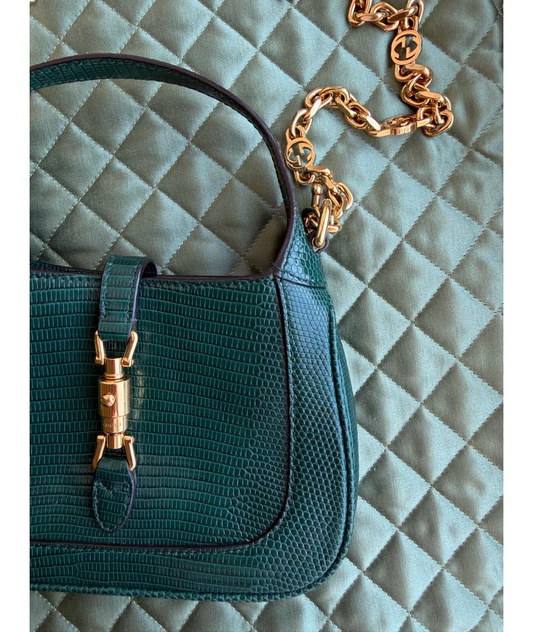 GUCCI Зеленая кожаная сумка с короткими ручками, фото 8
