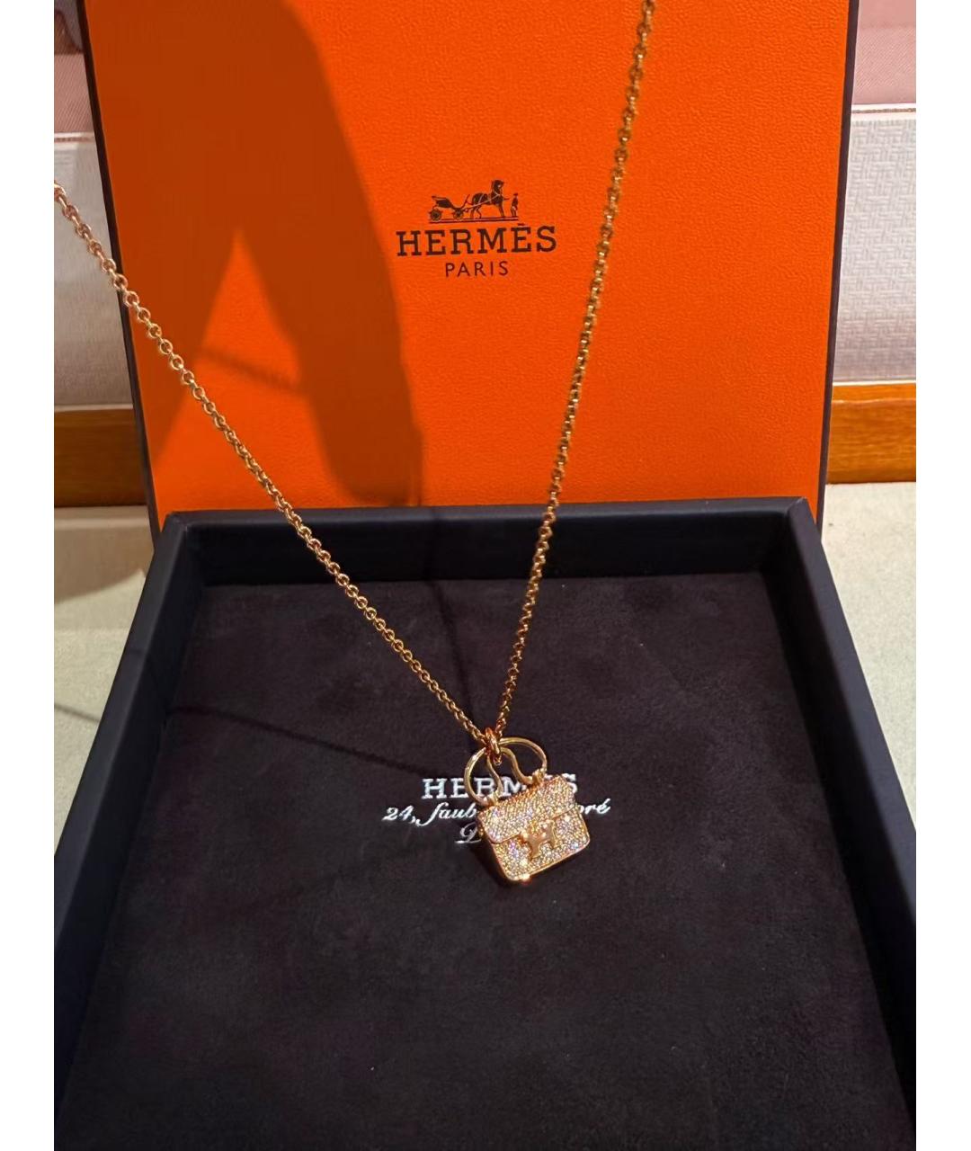 HERMES Золотая подвеска из розового золота, фото 4