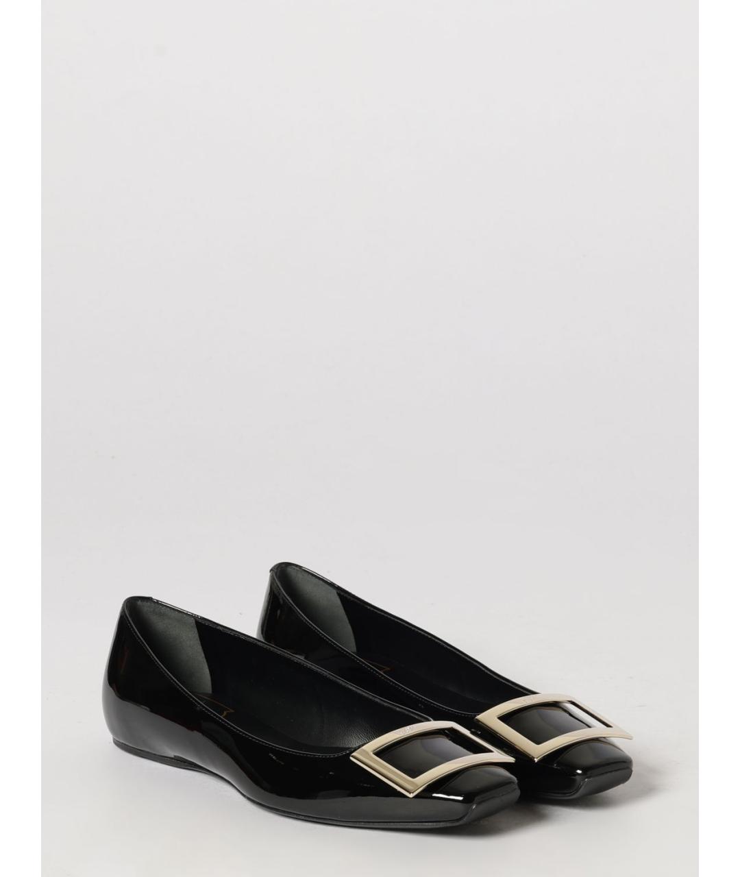 ROGER VIVIER Черные кожаные балетки, фото 2