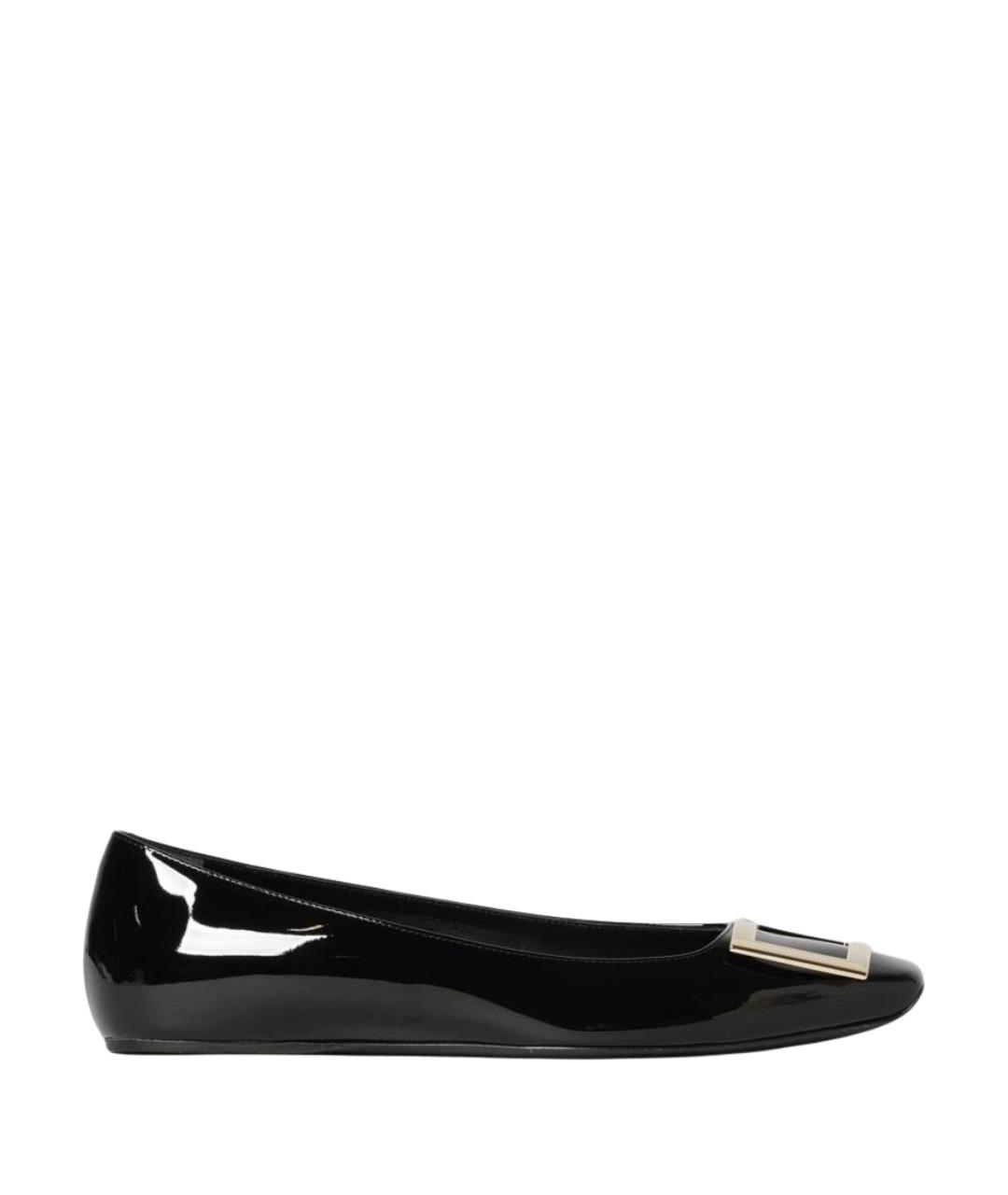 ROGER VIVIER Черные кожаные балетки, фото 1
