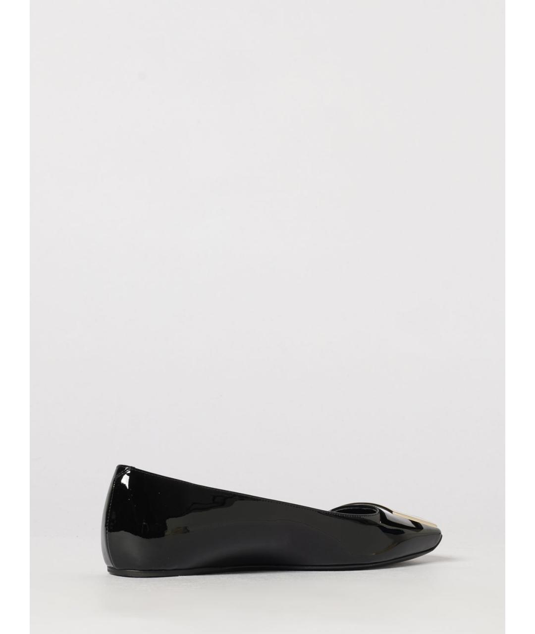 ROGER VIVIER Черные кожаные балетки, фото 3
