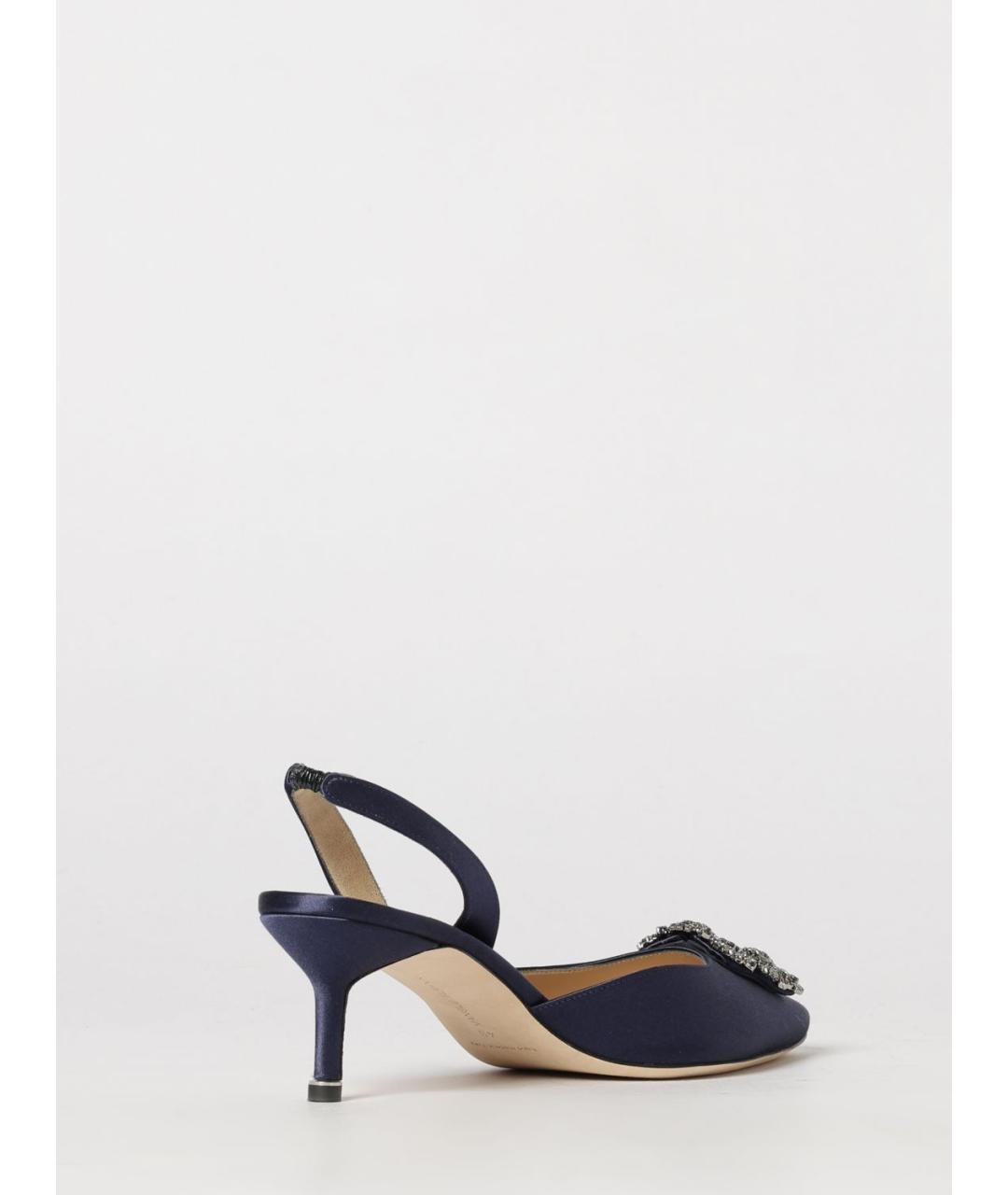 MANOLO BLAHNIK Синие текстильные туфли, фото 3