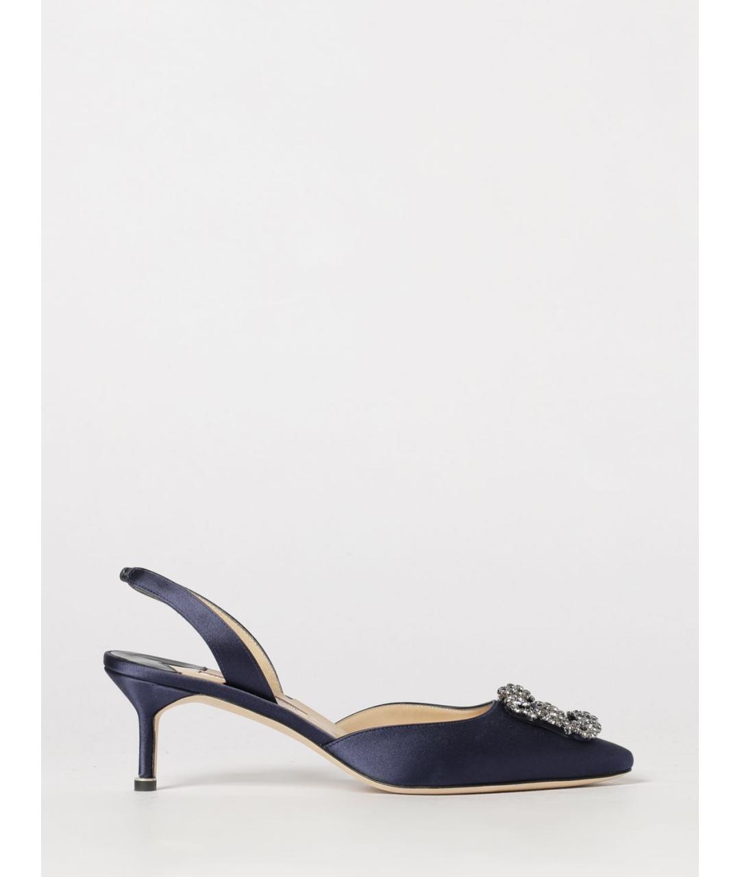 MANOLO BLAHNIK Синие текстильные туфли, фото 5
