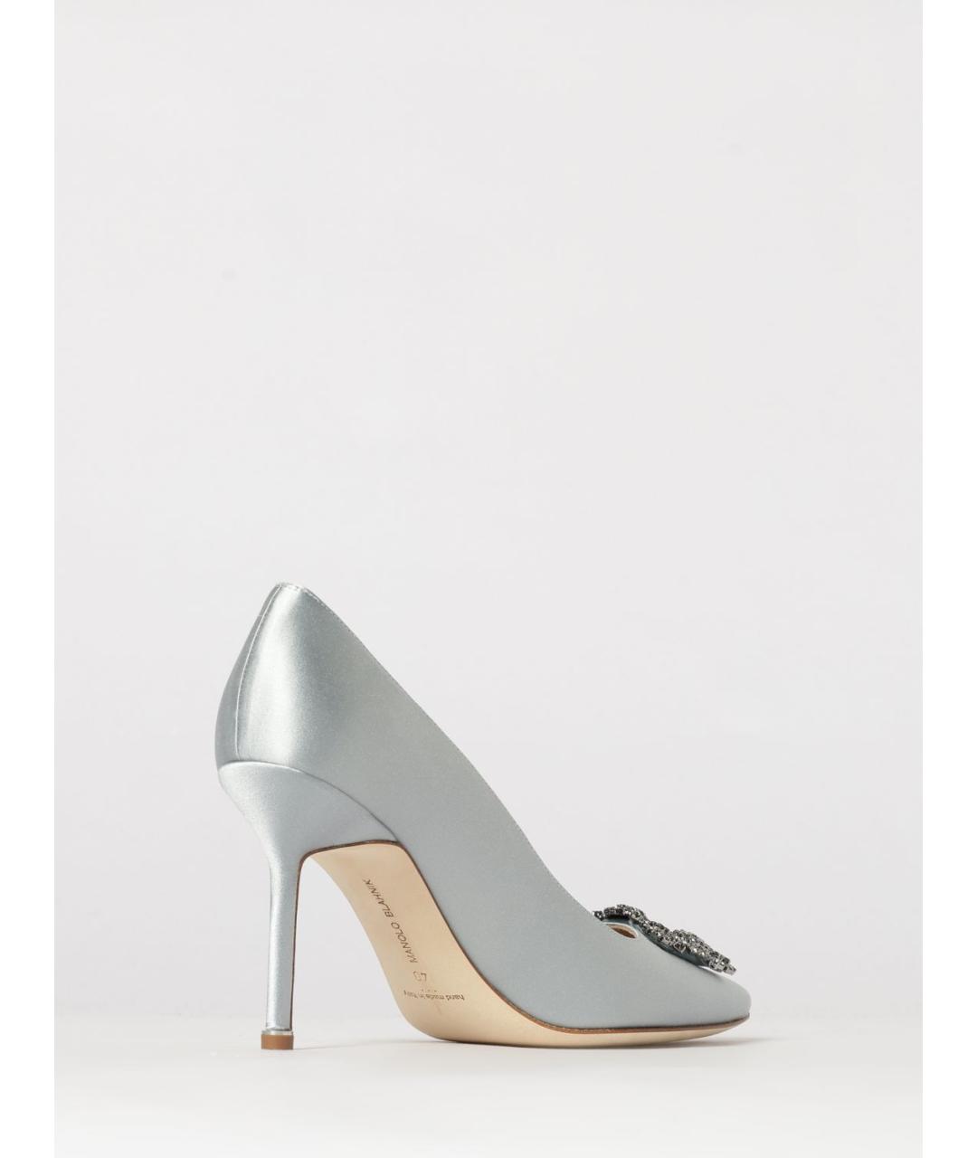 MANOLO BLAHNIK Серые текстильные туфли, фото 3