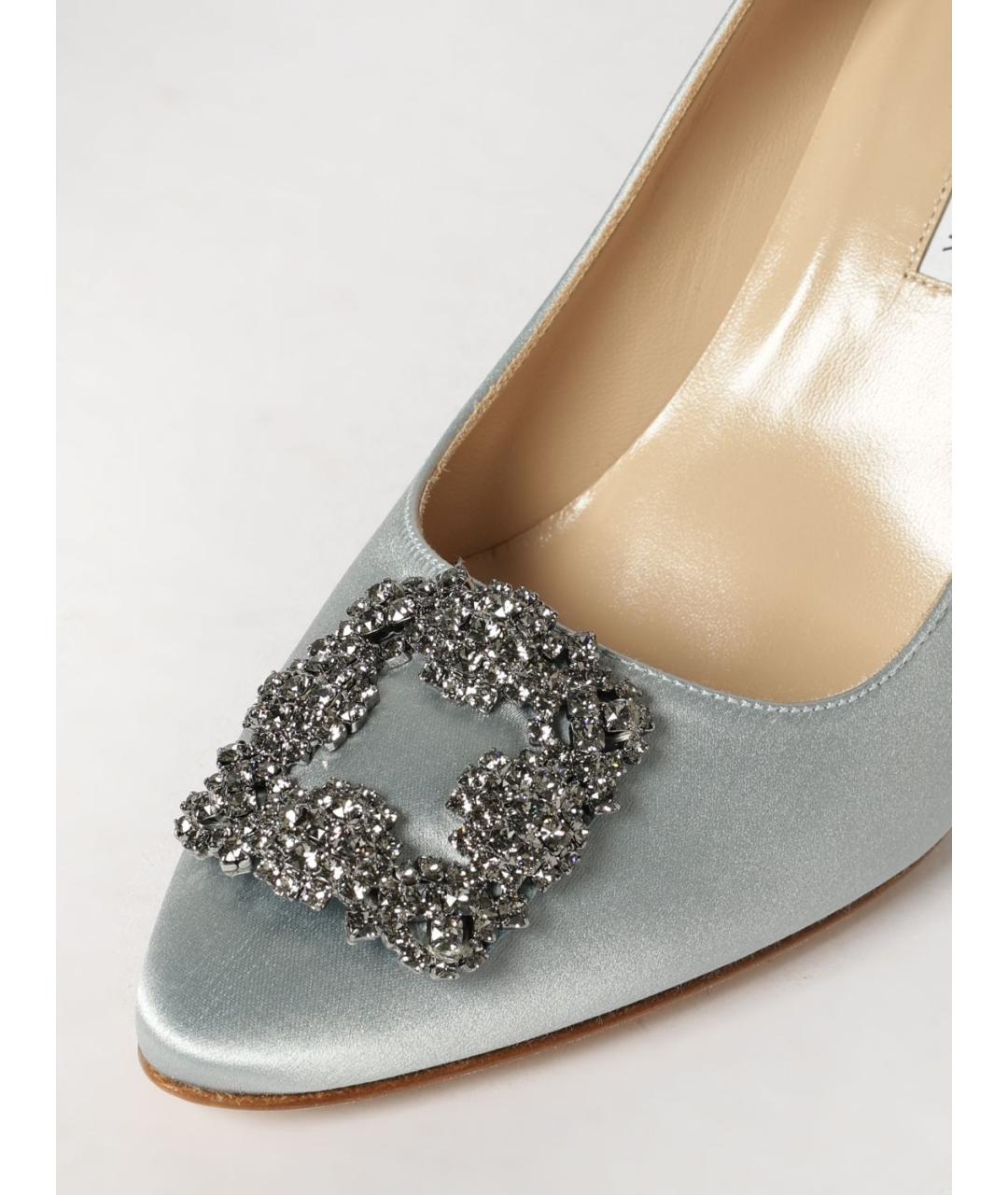 MANOLO BLAHNIK Серые текстильные туфли, фото 4