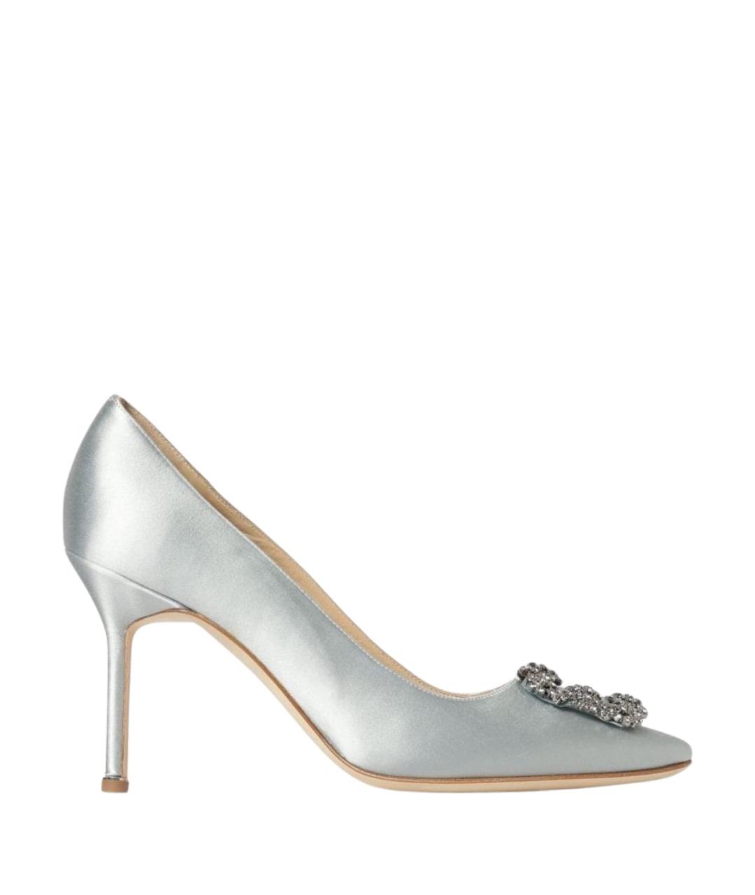 MANOLO BLAHNIK Серые текстильные туфли, фото 1