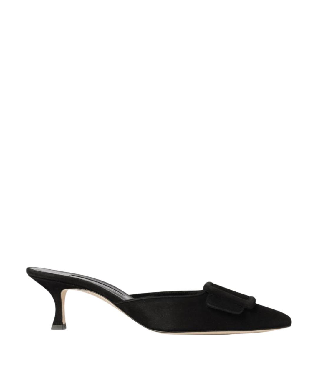 MANOLO BLAHNIK Черные замшевые мюли, фото 1