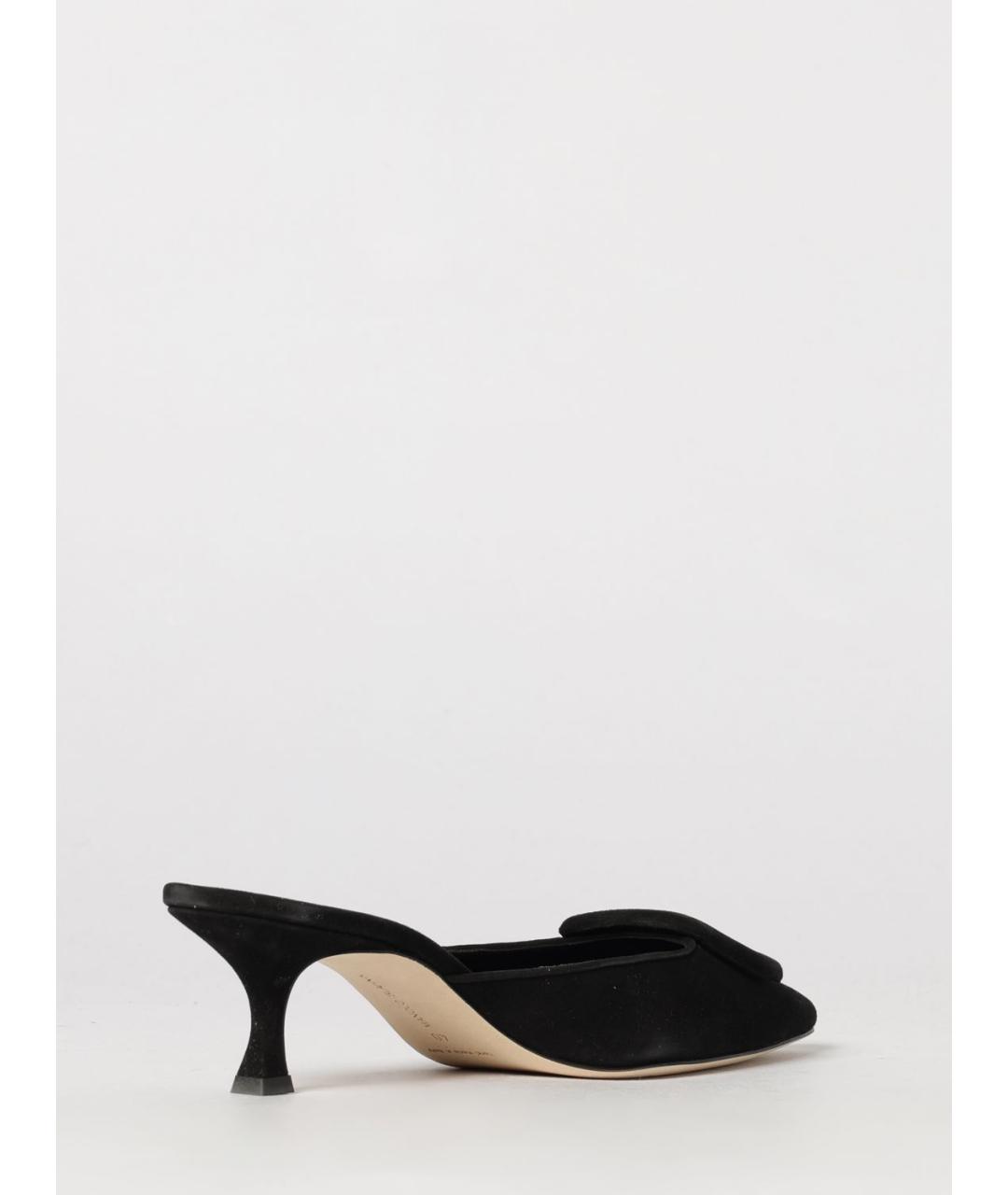 MANOLO BLAHNIK Черные замшевые мюли, фото 3