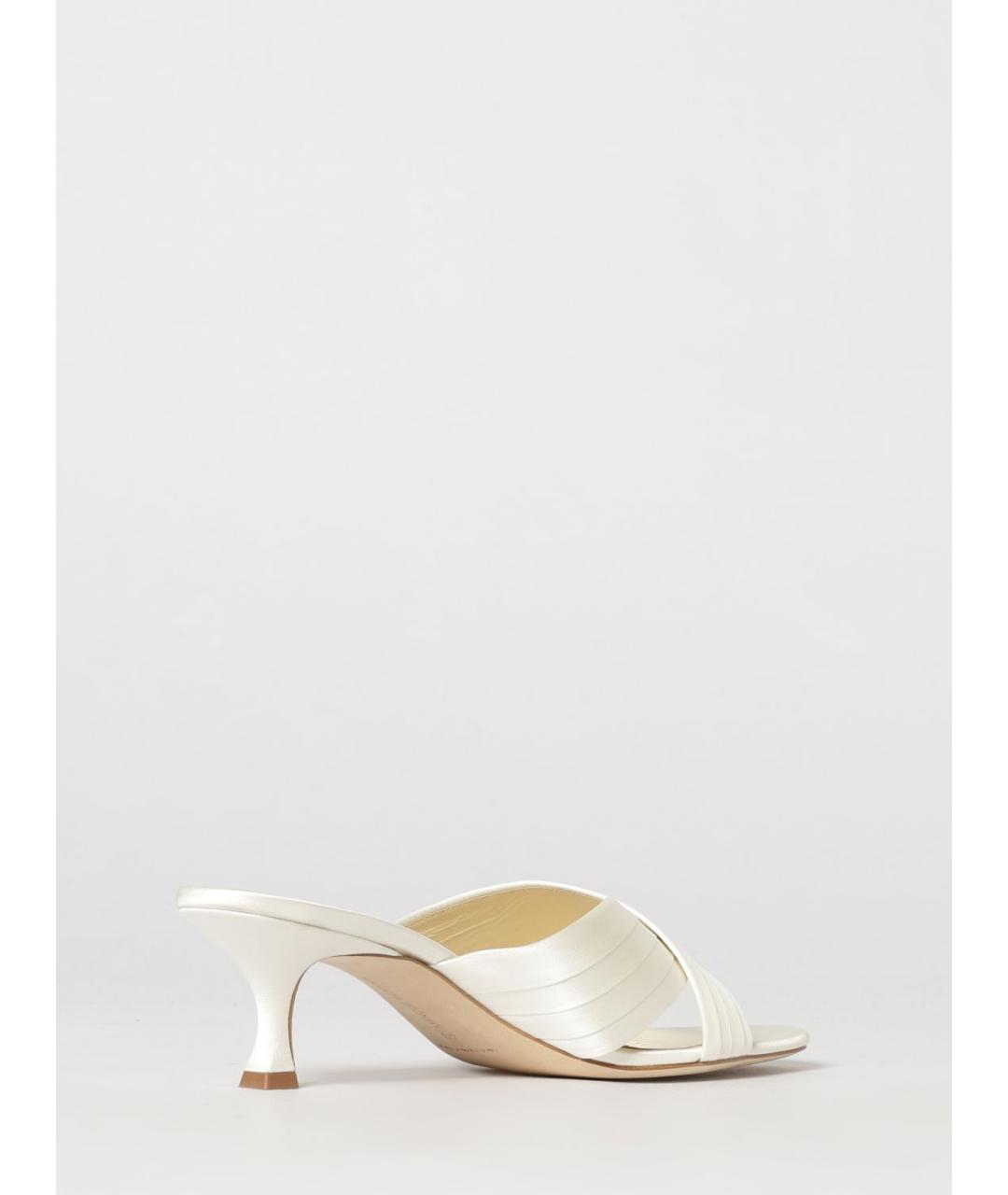 MANOLO BLAHNIK Бежевые текстильные мюли, фото 3