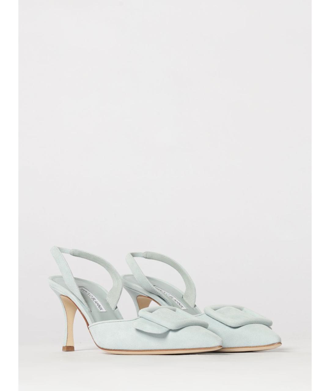 MANOLO BLAHNIK Синие замшевые туфли, фото 2