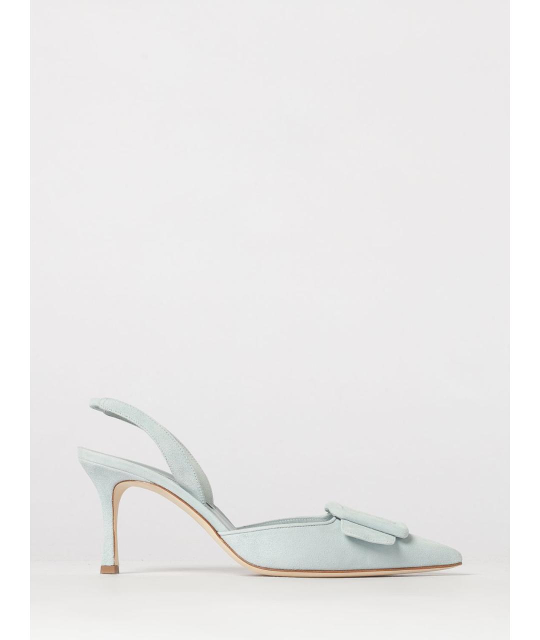 MANOLO BLAHNIK Синие замшевые туфли, фото 5