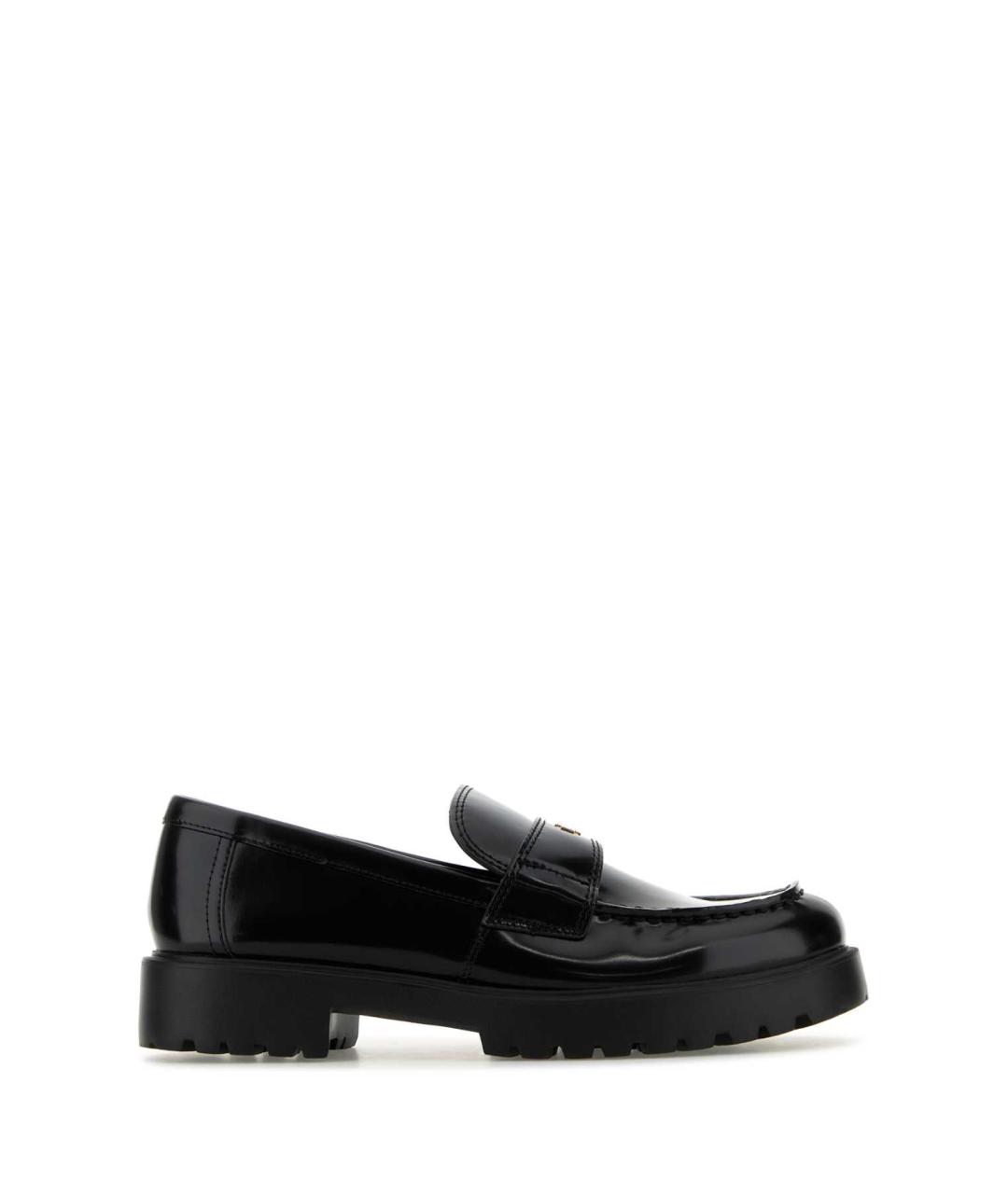 TORY BURCH Черные кожаные лоферы, фото 1