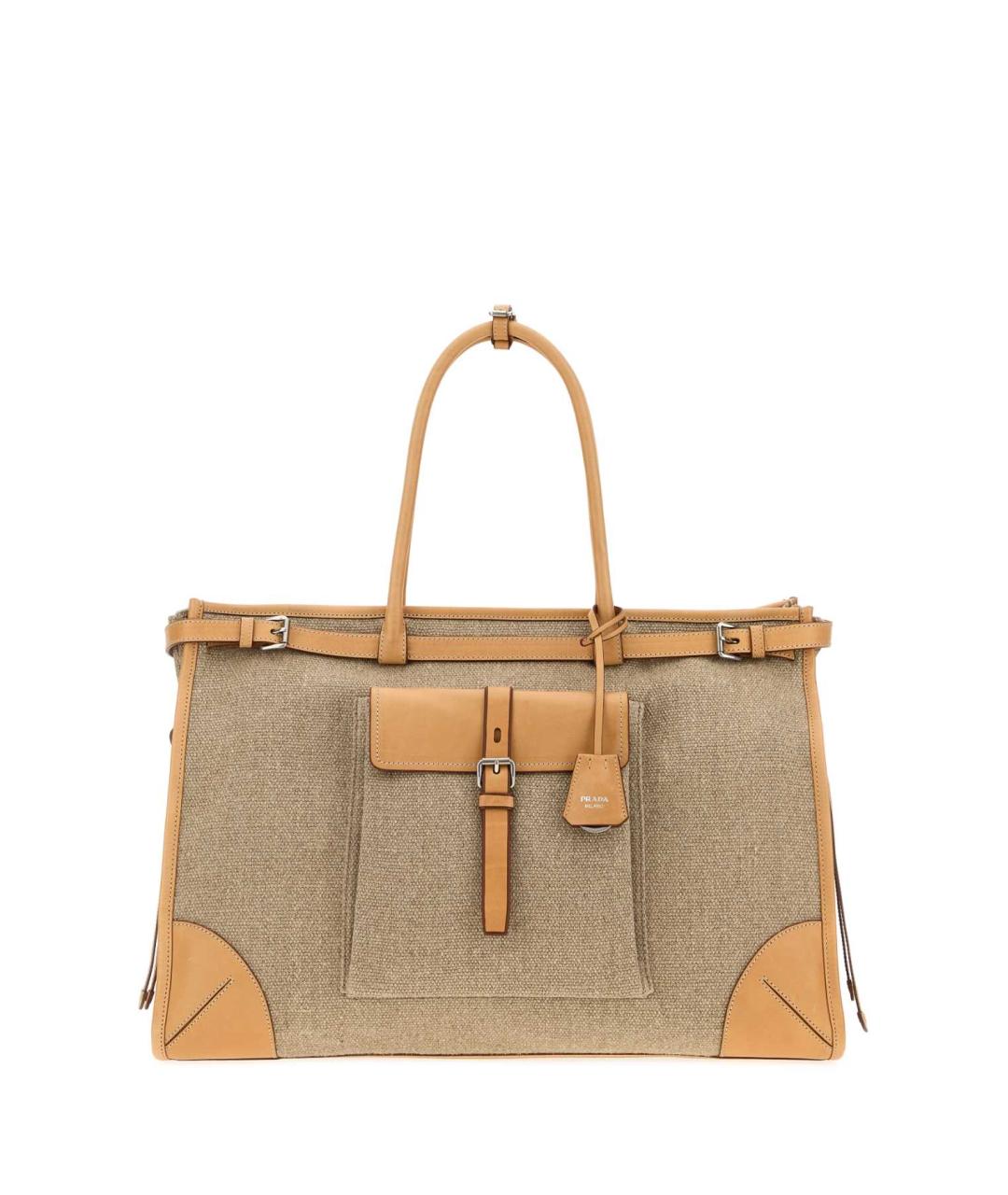 PRADA Бежевая тканевая сумка тоут, фото 1