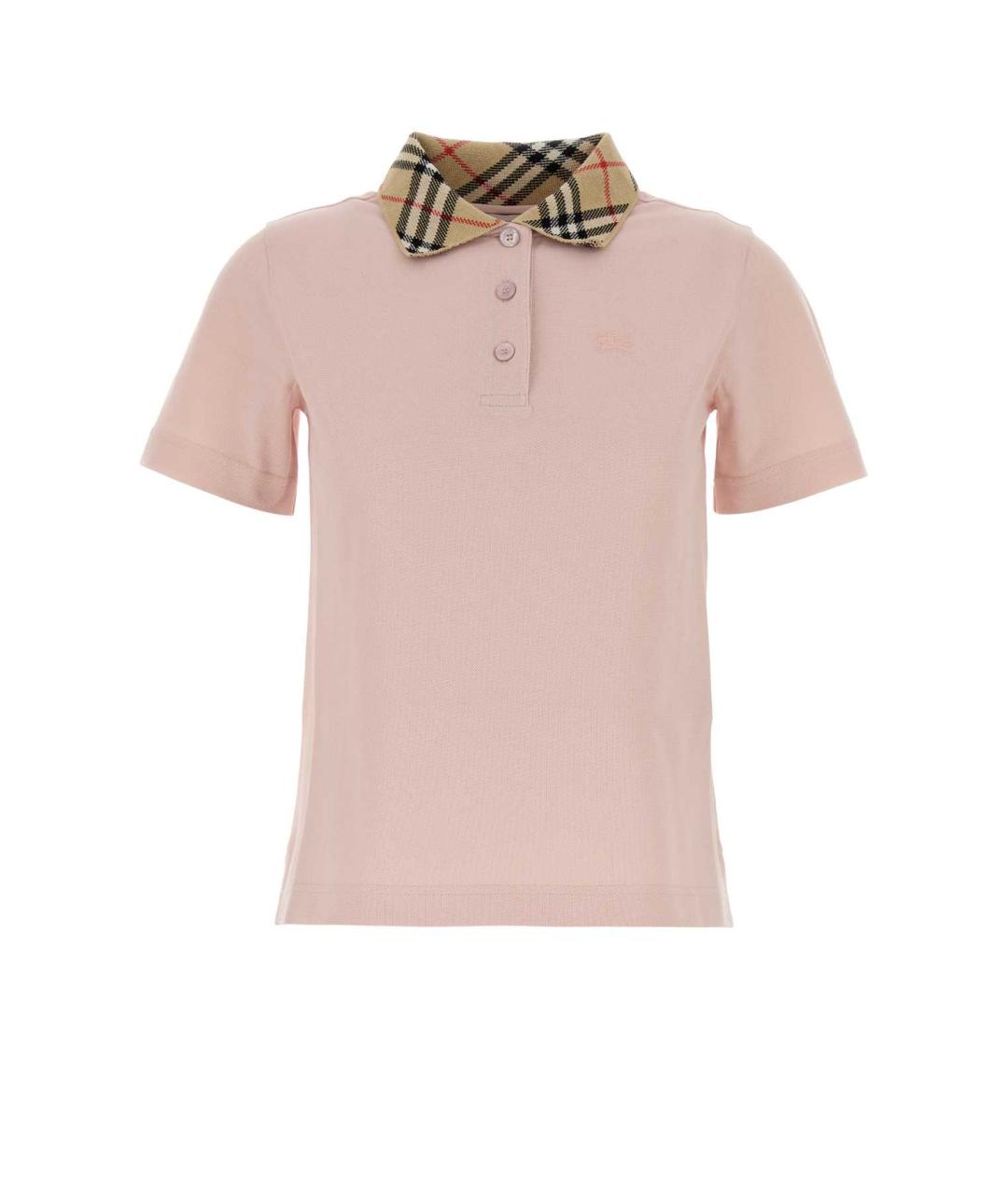 BURBERRY Розовая хлопковая футболка, фото 1