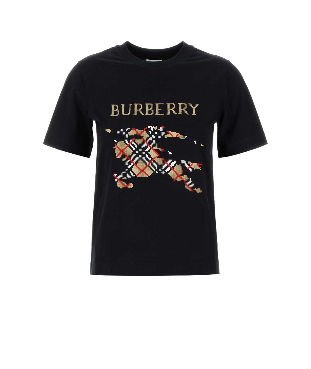BURBERRY Черная хлопковая футболка, фото 1