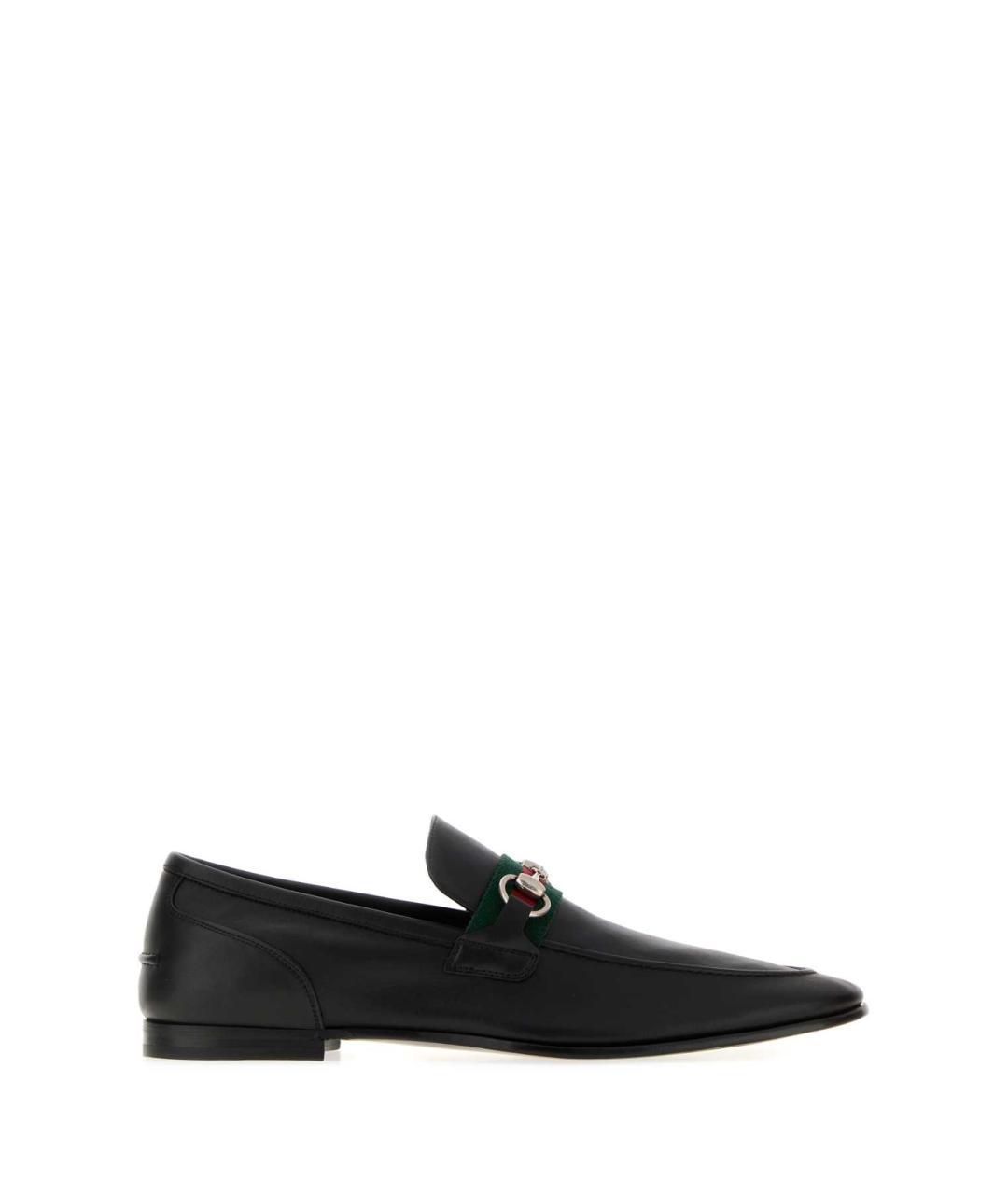 GUCCI Черные кожаные лоферы, фото 1