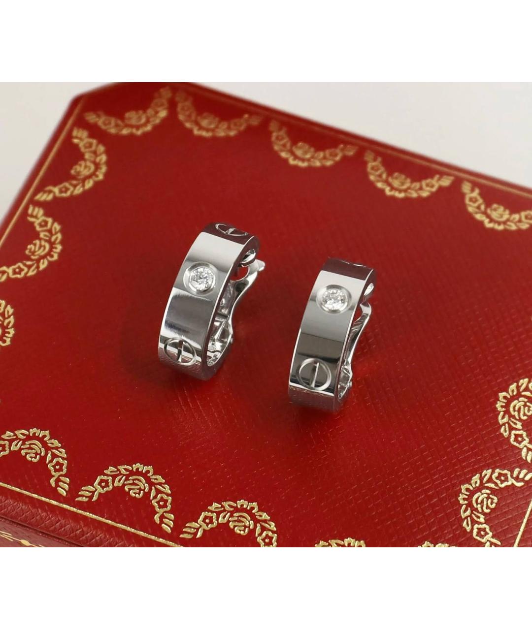 CARTIER Серебряные серьги из белого золота, фото 2