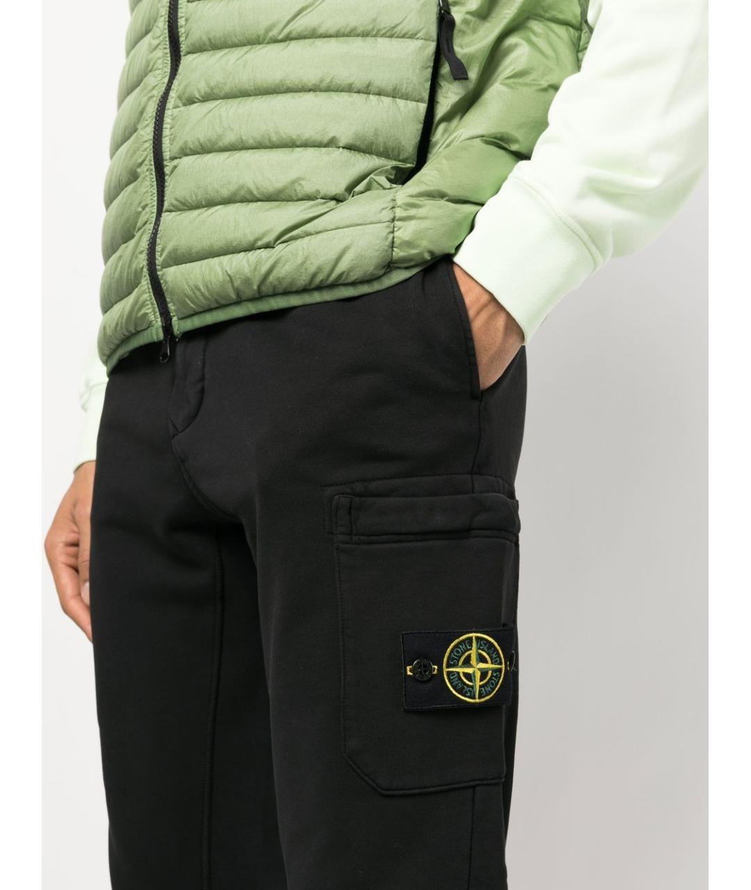 STONE ISLAND Черные хлопковые повседневные брюки, фото 5