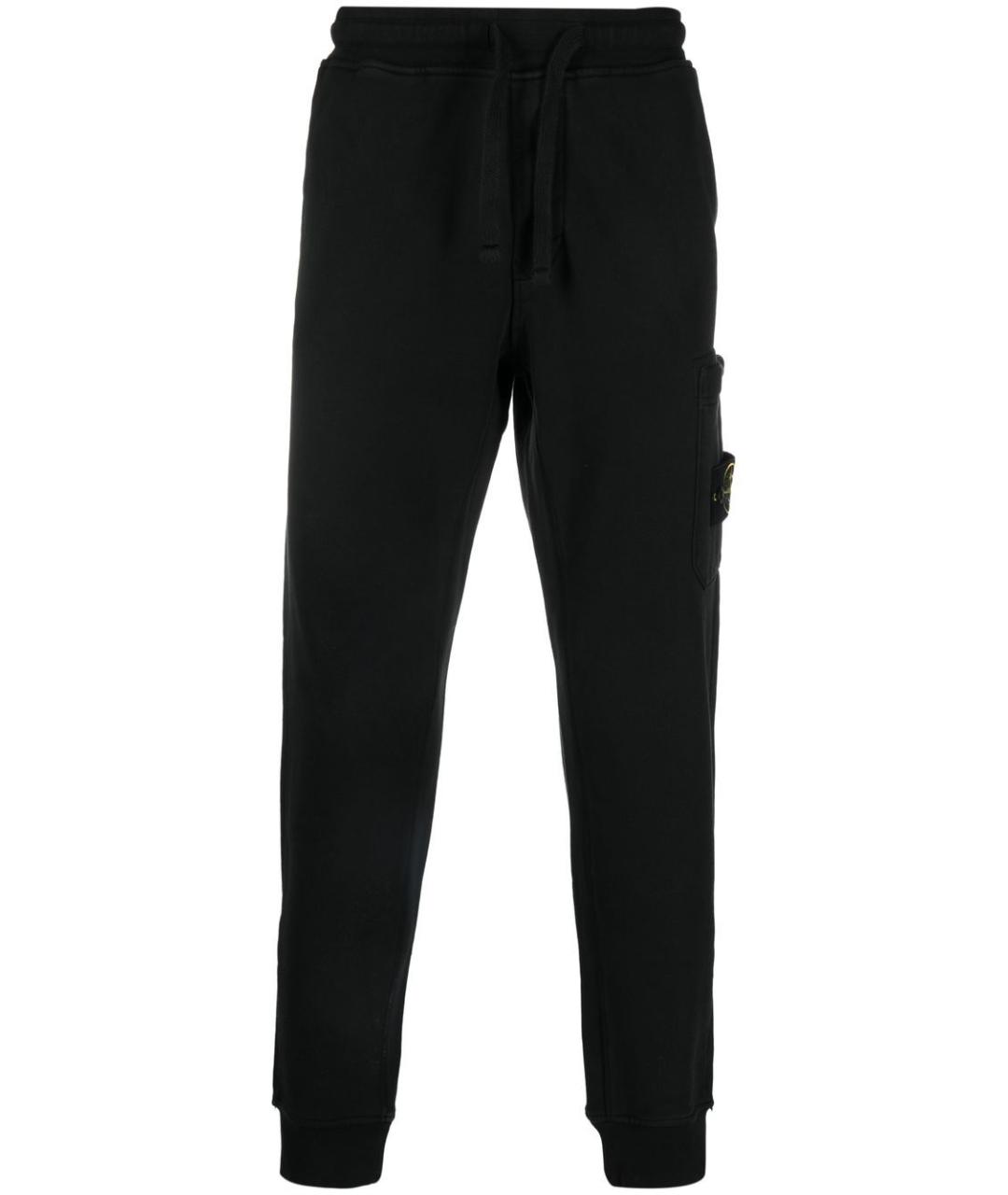 STONE ISLAND Черные хлопковые повседневные брюки, фото 1