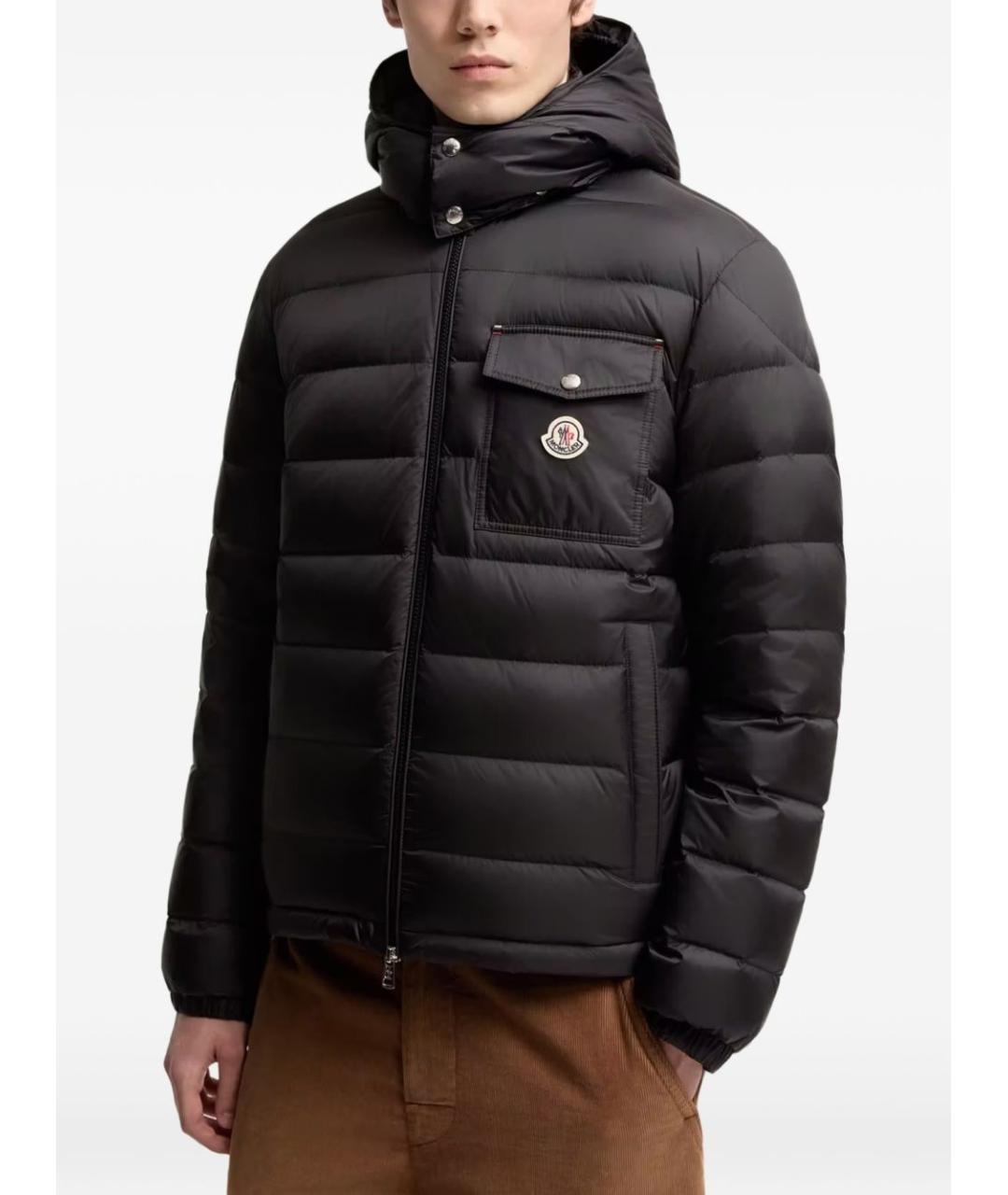 MONCLER Черный полиамидовый пуховик, фото 2