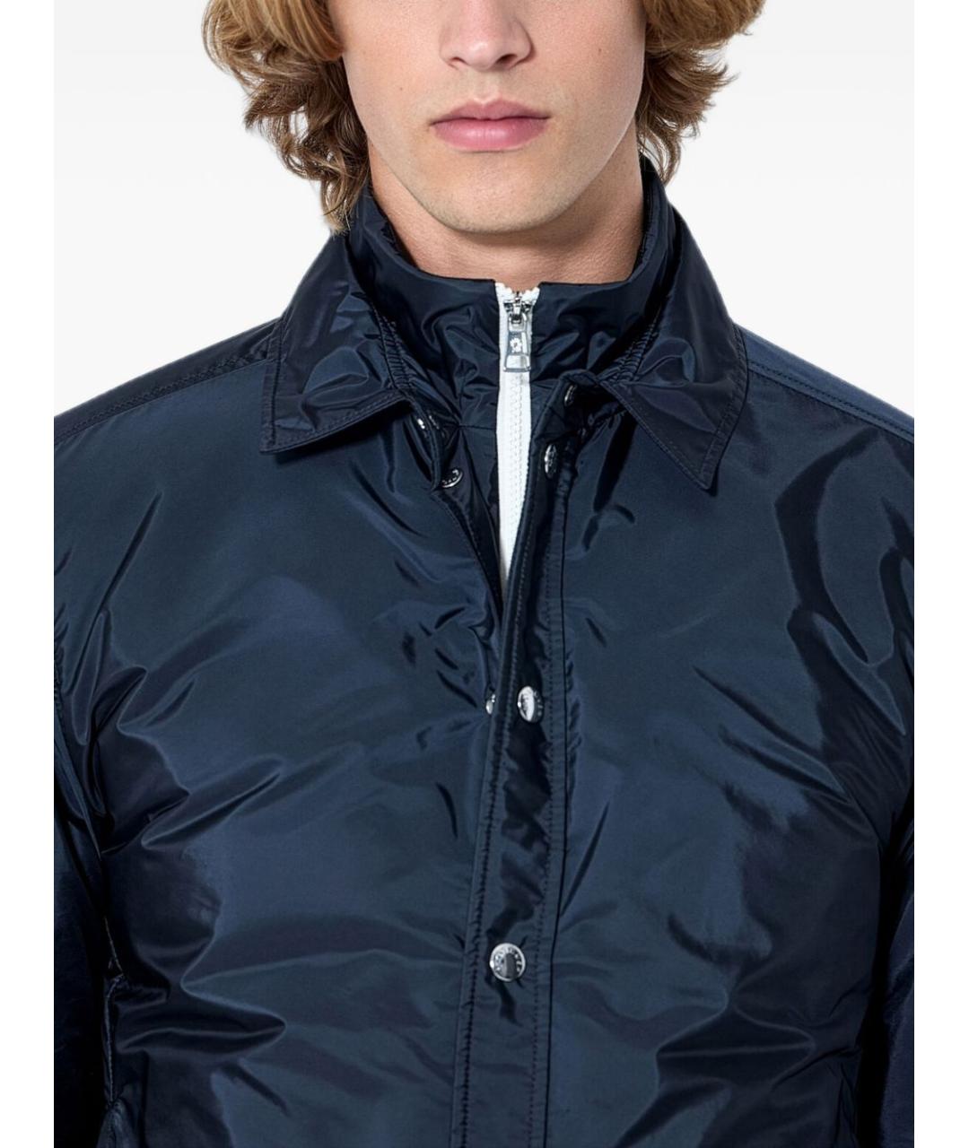 MONCLER Темно-синяя полиамидовая куртка, фото 4
