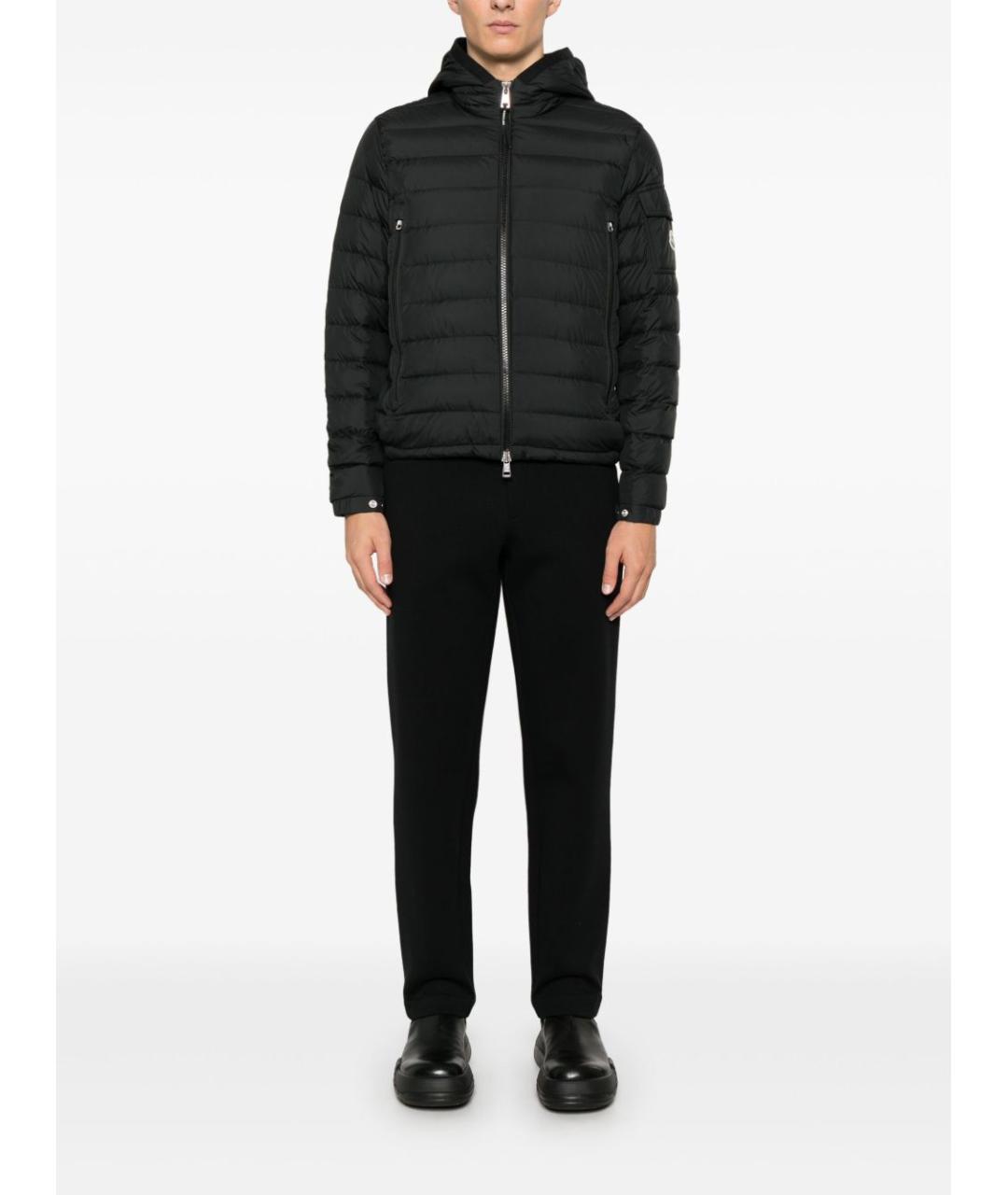 MONCLER Черный полиэстеровый пуховик, фото 4