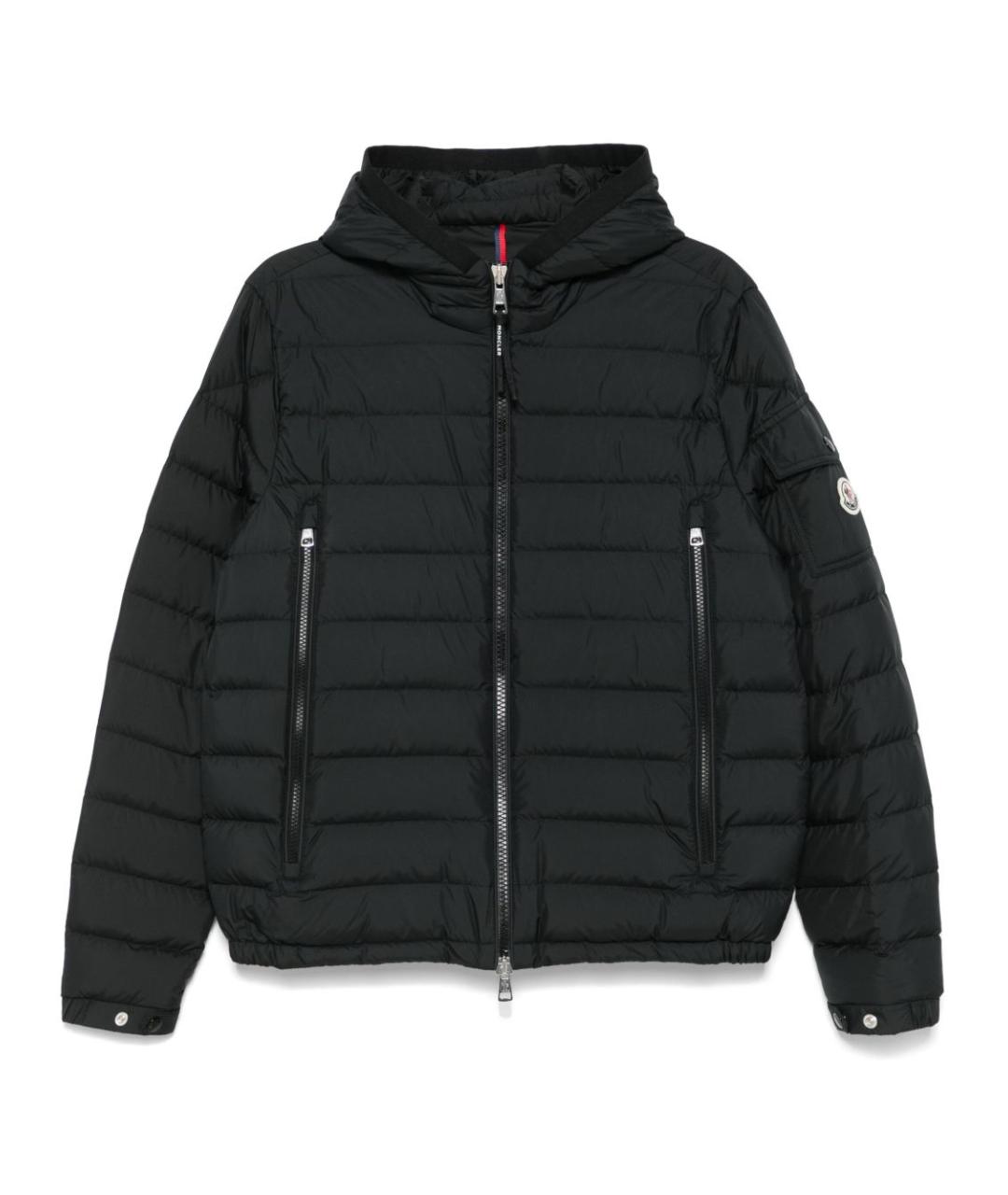 MONCLER Черный полиэстеровый пуховик, фото 1