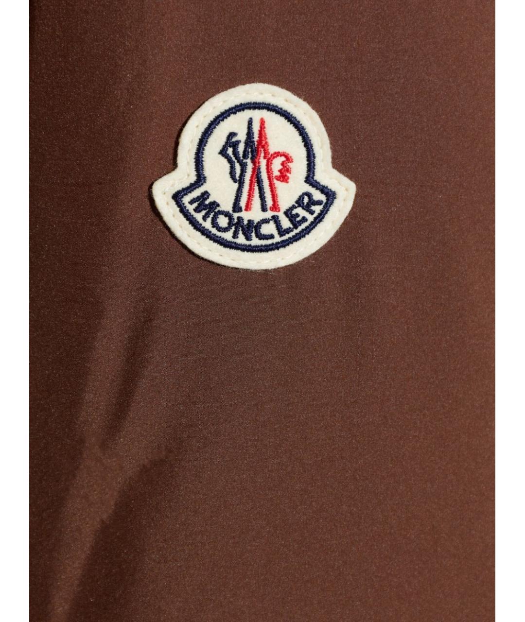 MONCLER Коричневая полиэстеровая куртка, фото 4