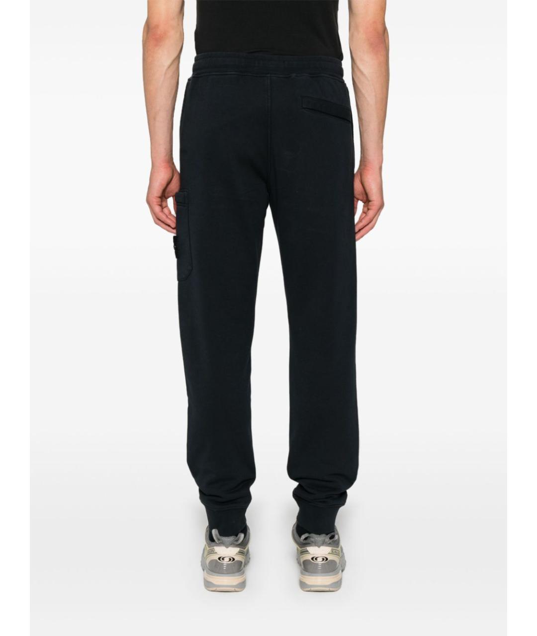 STONE ISLAND Темно-синие хлопковые повседневные брюки, фото 2