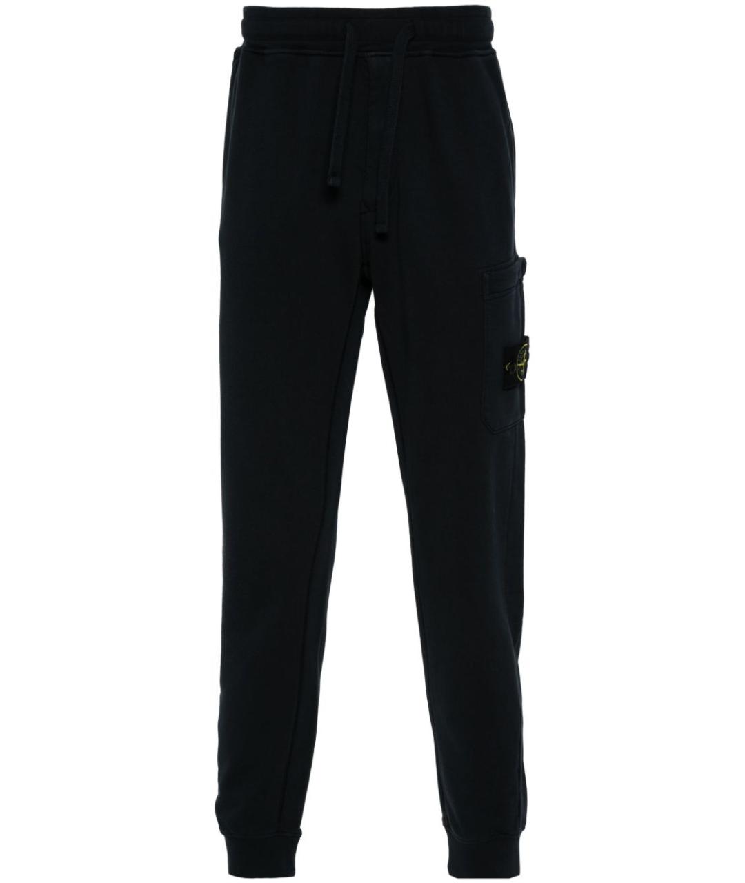STONE ISLAND Темно-синие хлопковые повседневные брюки, фото 1