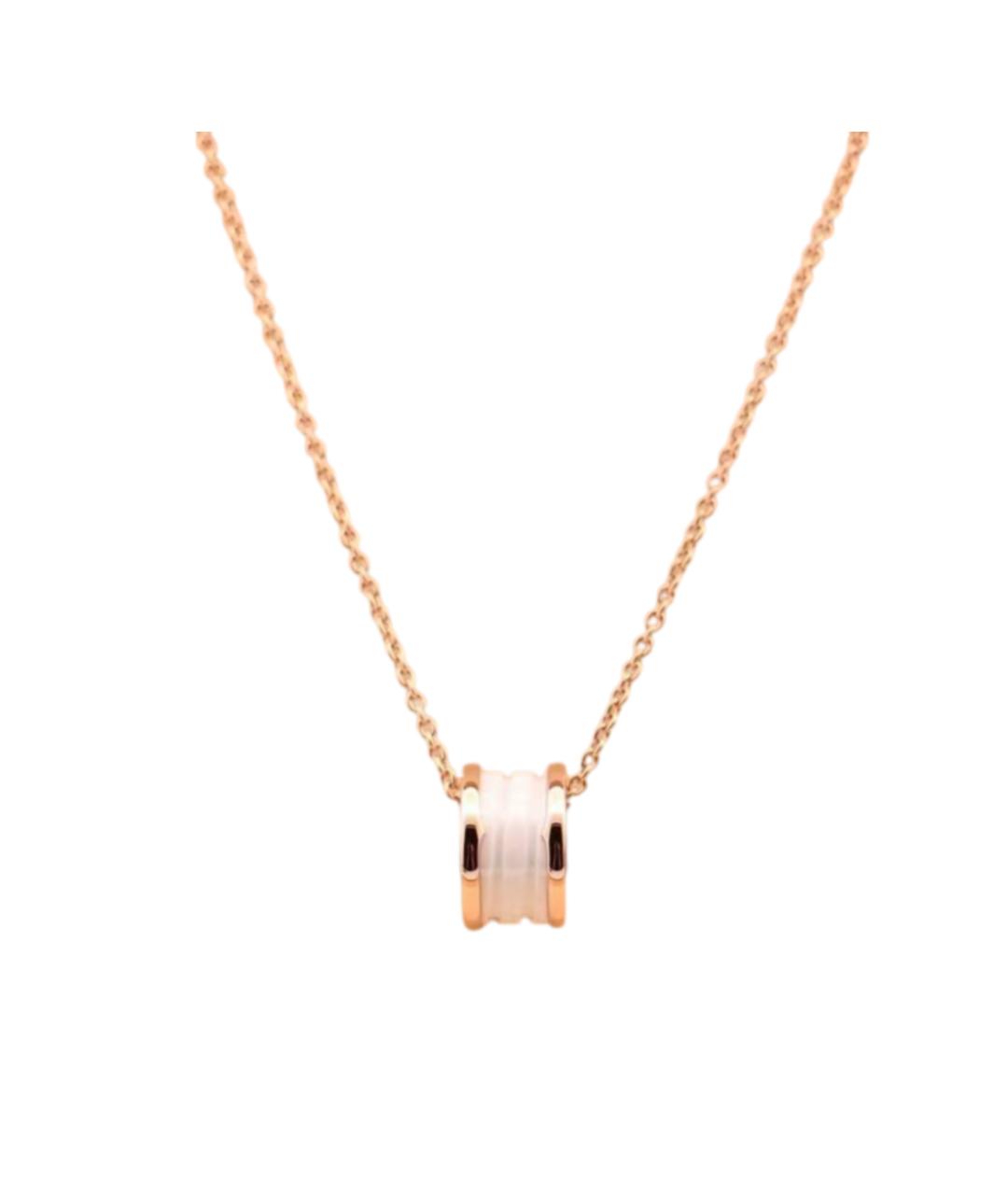 BVLGARI Белая подвеска из розового золота, фото 1